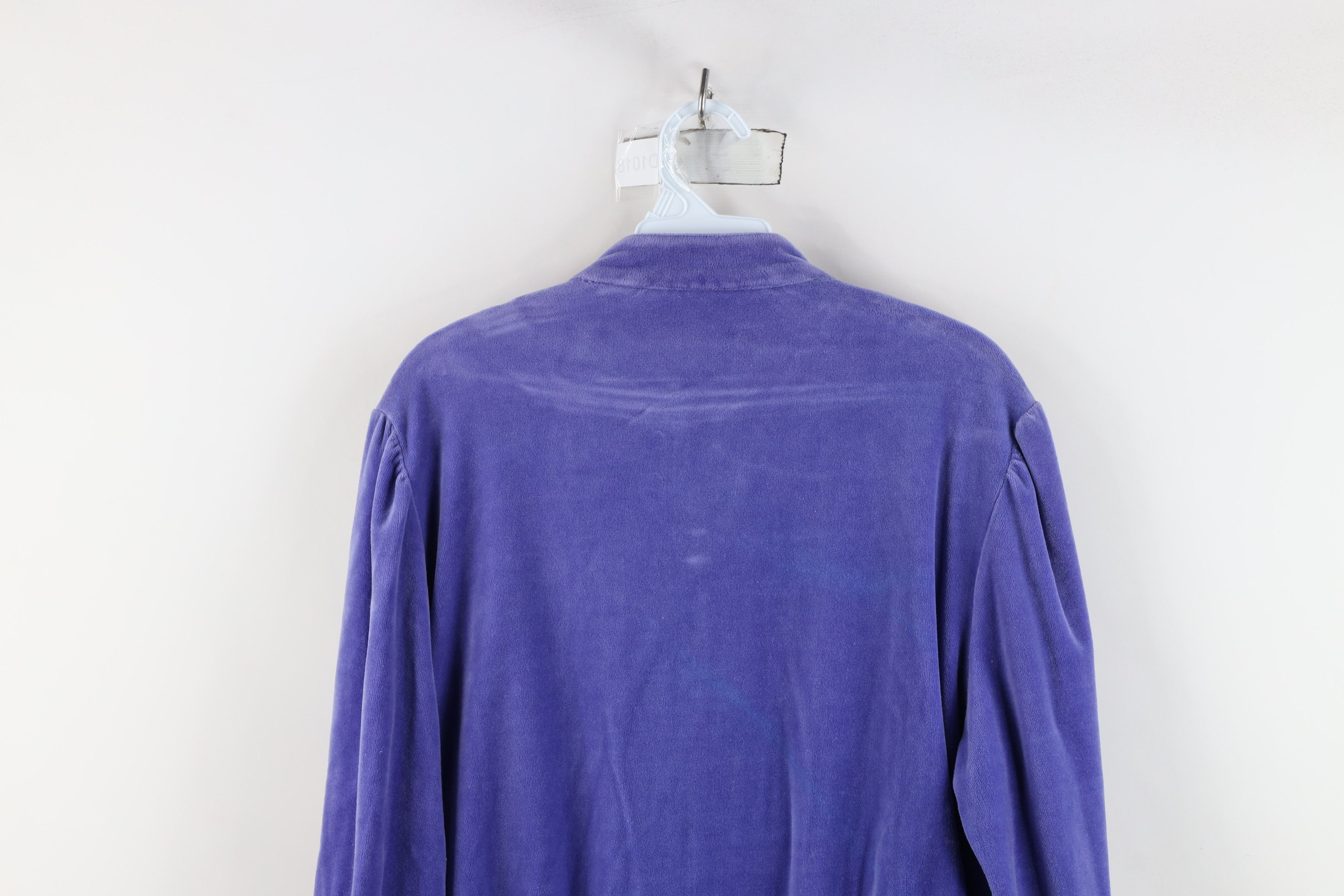 Vintage Vintage 90s Streetwear Velour Cafe Racer Bomber Jacket Size L / US 10 / IT 46 - 12 Thumbnail