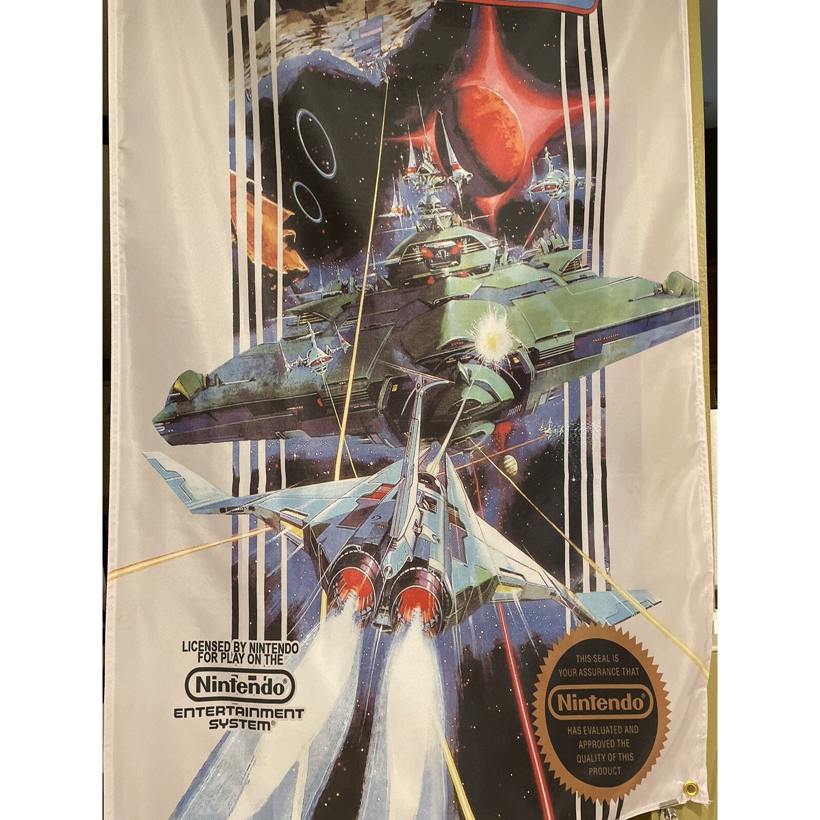 Nintendo Gradius Nintendo NES 5ft Box Art Flag 1986 Konami SHMUP Size ONE SIZE - 2 Thumbnail