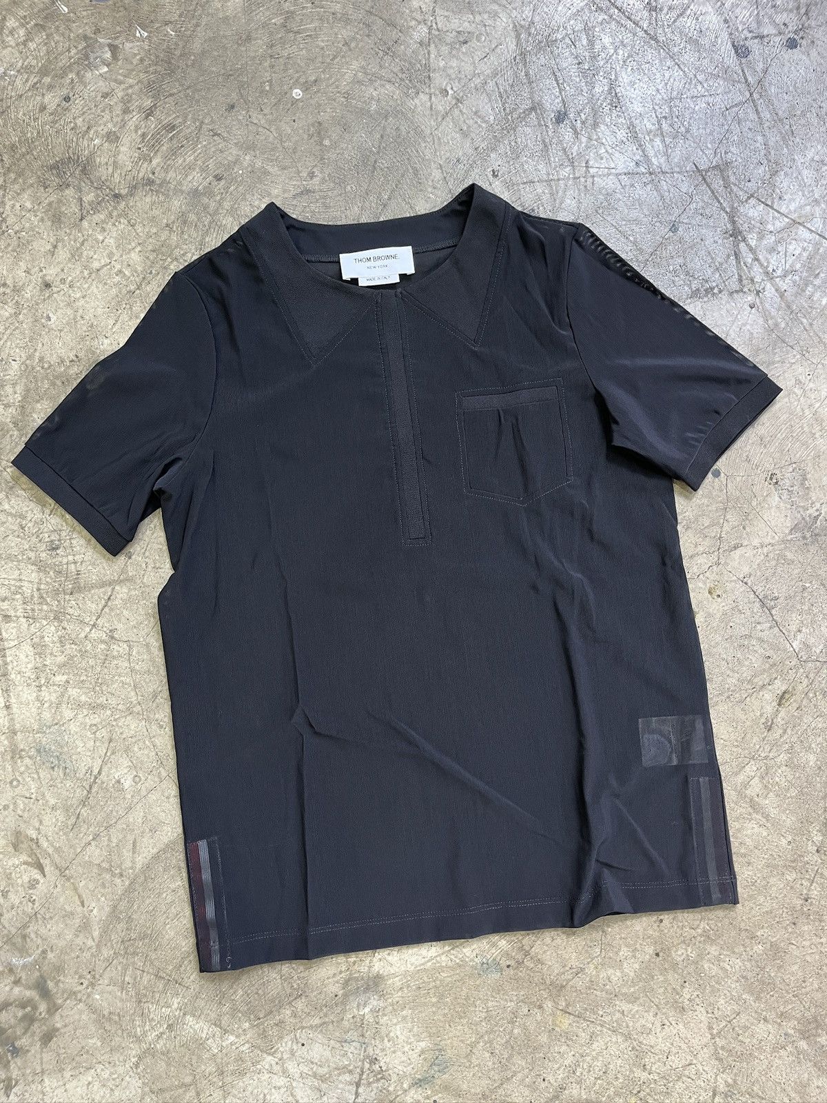 Thom Browne Thom Browne SS22 Mesh Polo Shirt (unisex) Size US XS / EU 42 / 0 - 1 Thumbnail