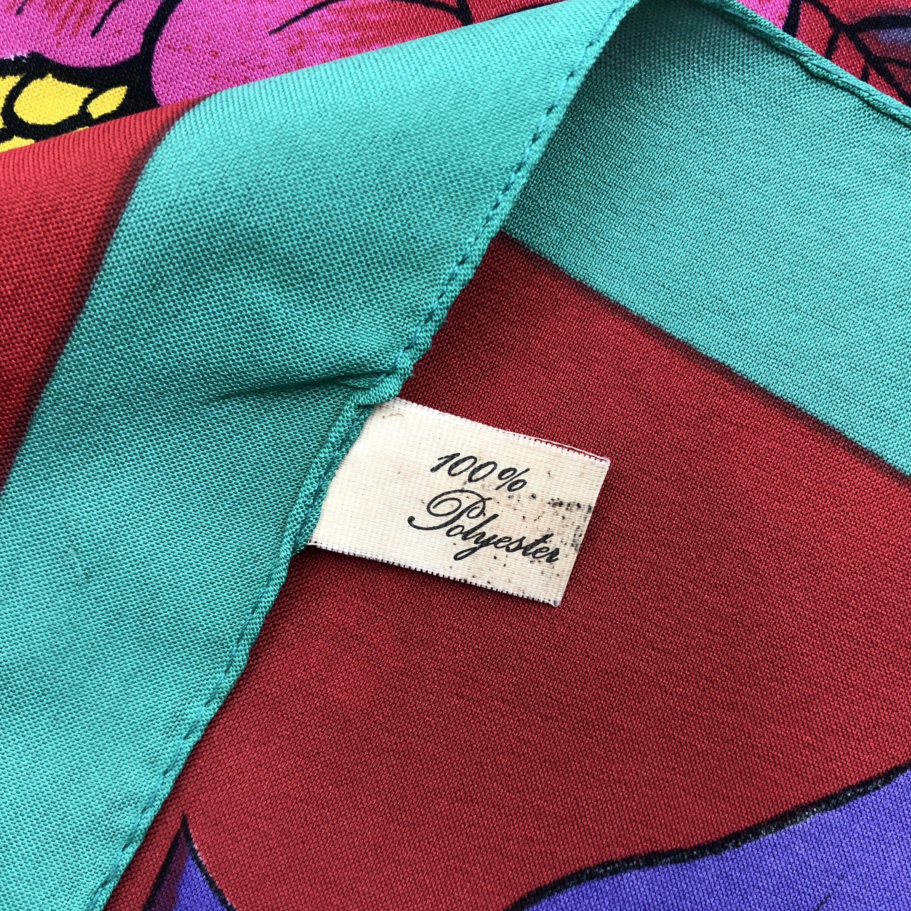 Japanese Brand Vintage 90s Floral SILK Scarf Twill Stole Wraps Scarves Size ONE SIZE - 5 Thumbnail
