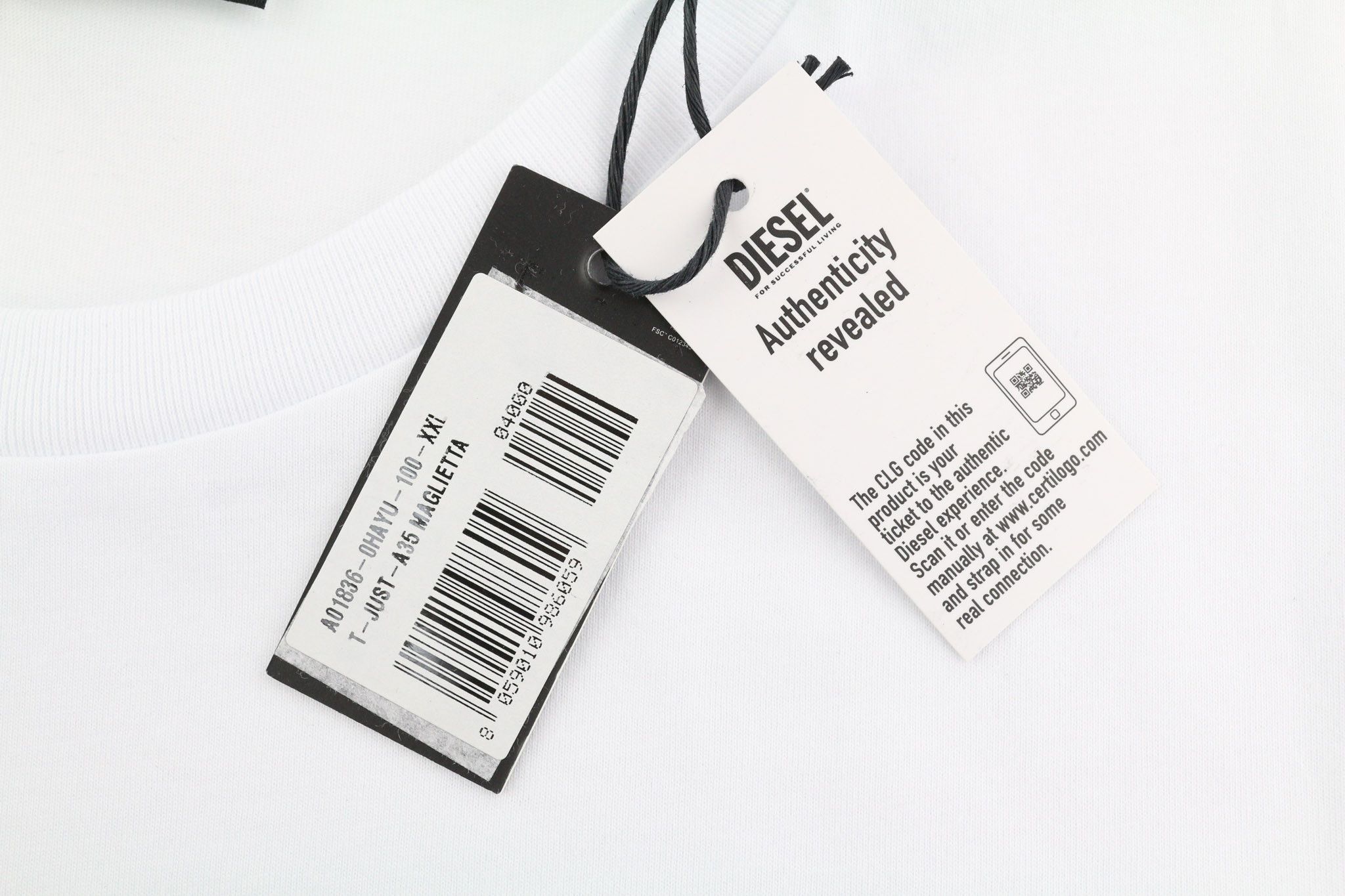 Diesel T-JUST-A35 2XL Short Sleeve Logo White Tee 40255 Size US XXL / EU 58 / 5 - 5 Thumbnail