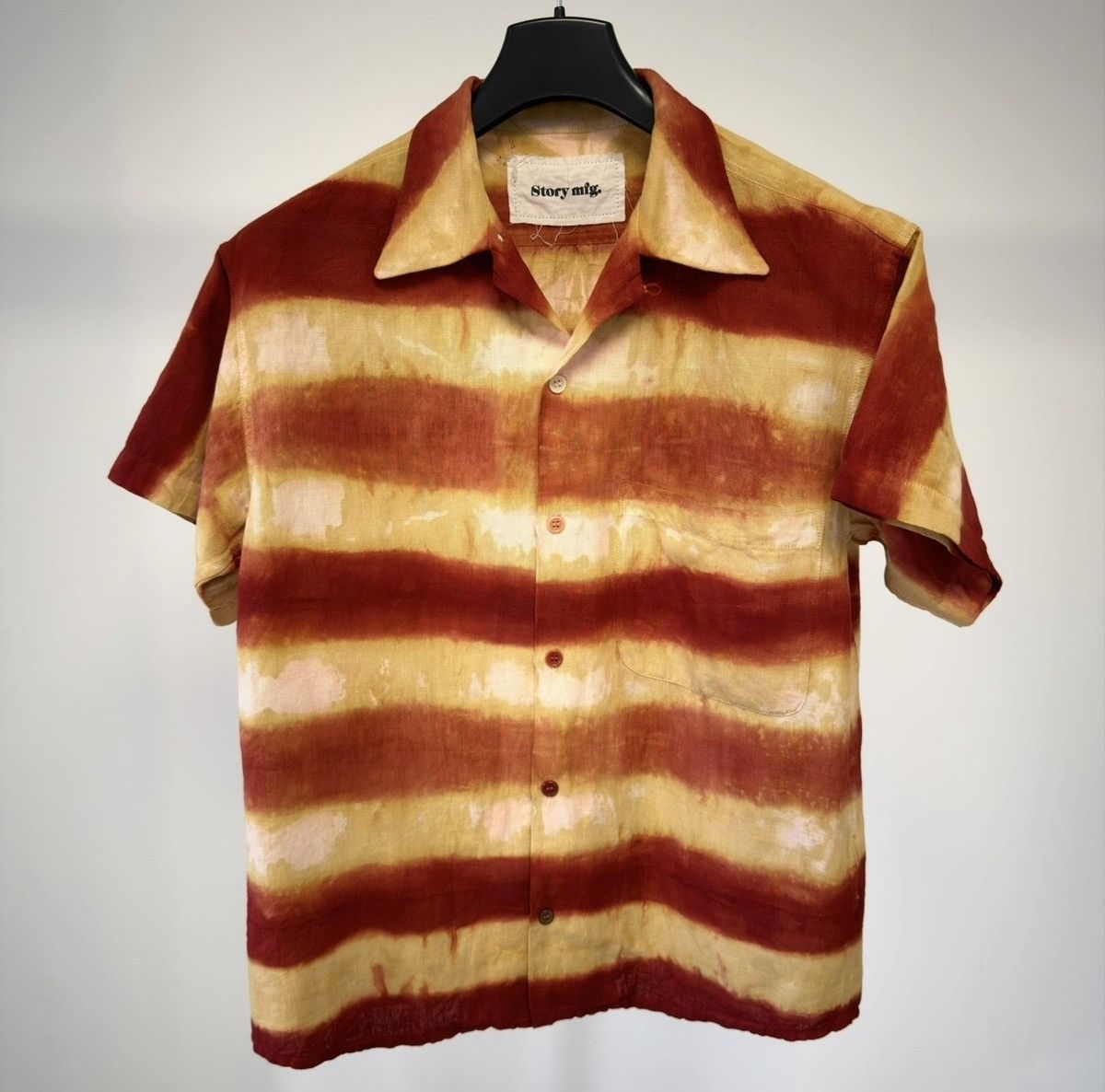 Story Mfg. ‘Fire Tie Dye’ Striped Boxy Shirt Size US S / EU 44-46 / 1 - 1 Thumbnail