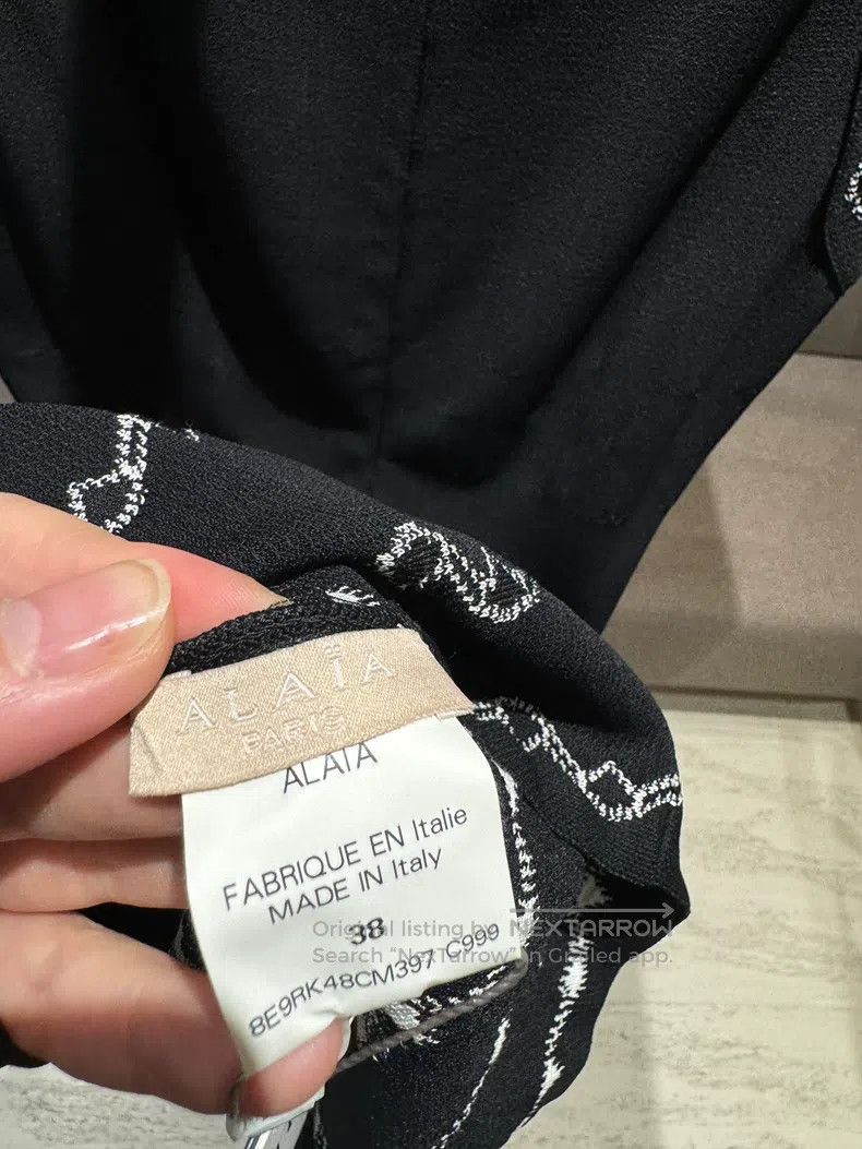 Alaia Alaia Black and White Colorblock Knit Jacquard Dress Size XS / US 0-2 / IT 36-38 - 6 Thumbnail