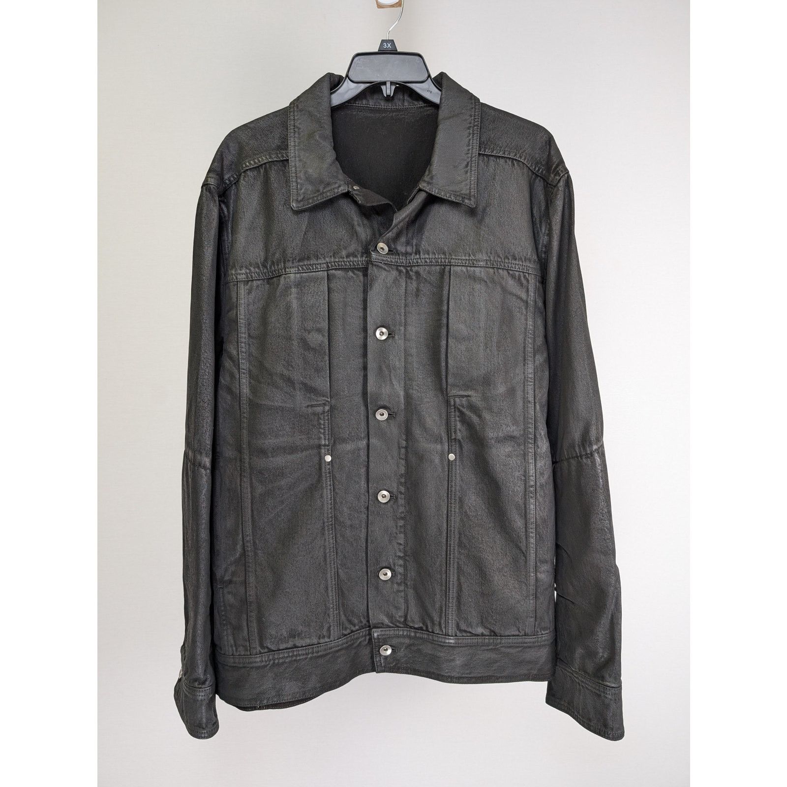 Rick Owens o1rshd1 Lido Worker Jacket in Black Wax Size US L / EU 52-54 / 3 - 2 Thumbnail