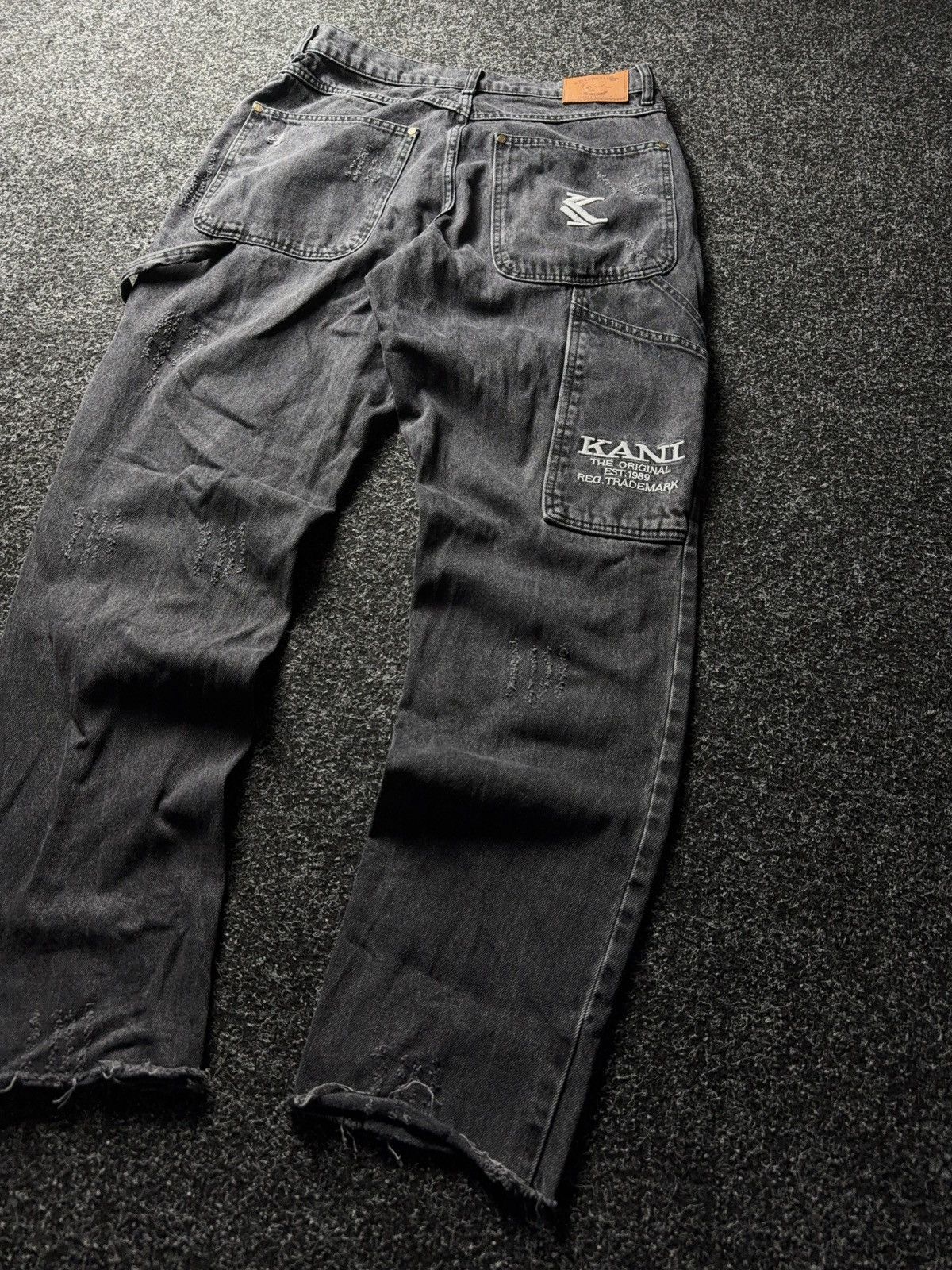 Karl Kani Vintage Karl Kani Carpenter SK8 00s Denim Jeans Black 90s Size US 31 - 14 Thumbnail