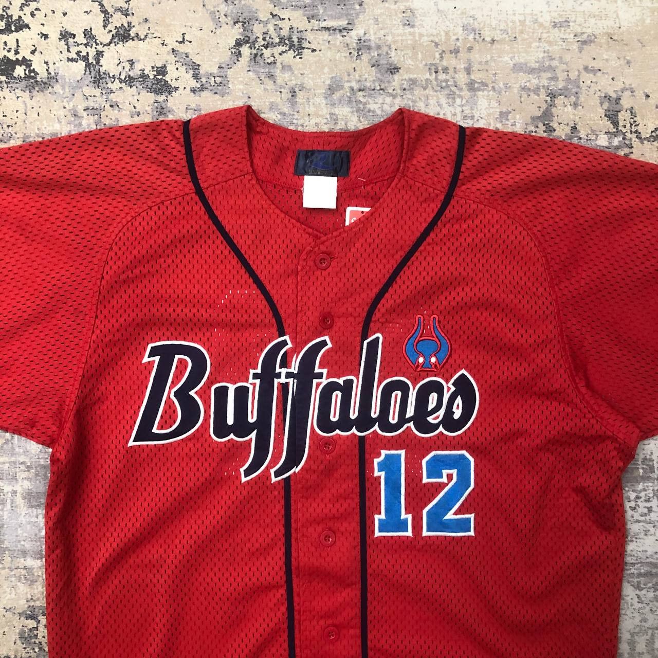 Japanese Brand T63 JAPAN MIE BUFFALOES 12 REWARD BASEBALL JERSEY Size US L / EU 52-54 / 3 - 4 Thumbnail