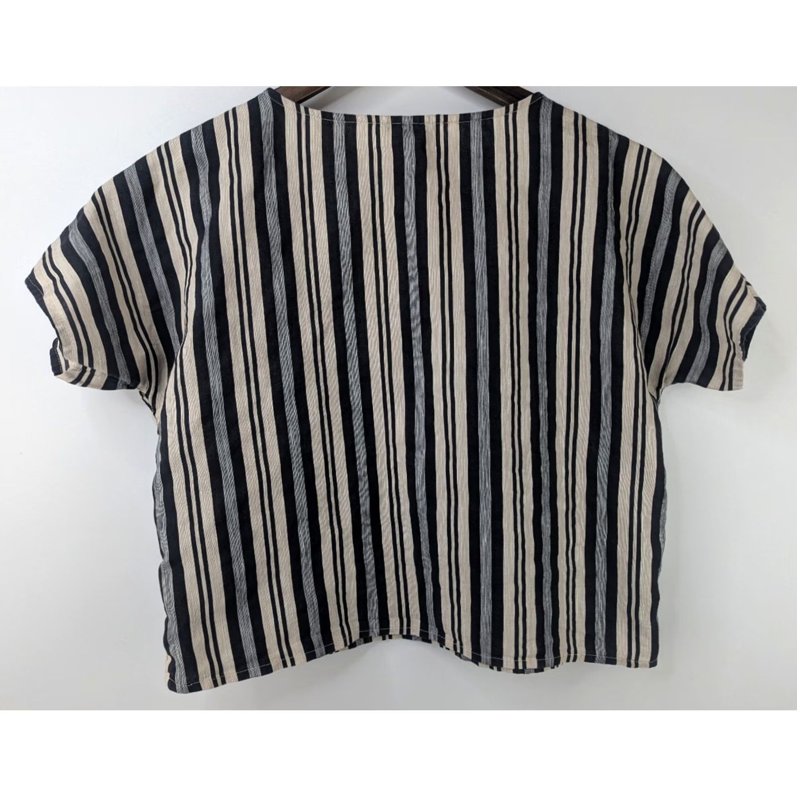 Madewell Madewell Blouse Cropped Boxy Linen Blend Pockets Striped Short Sleeve Size S Multicolor Size S / US 4 / IT 40 - 3 Thumbnail