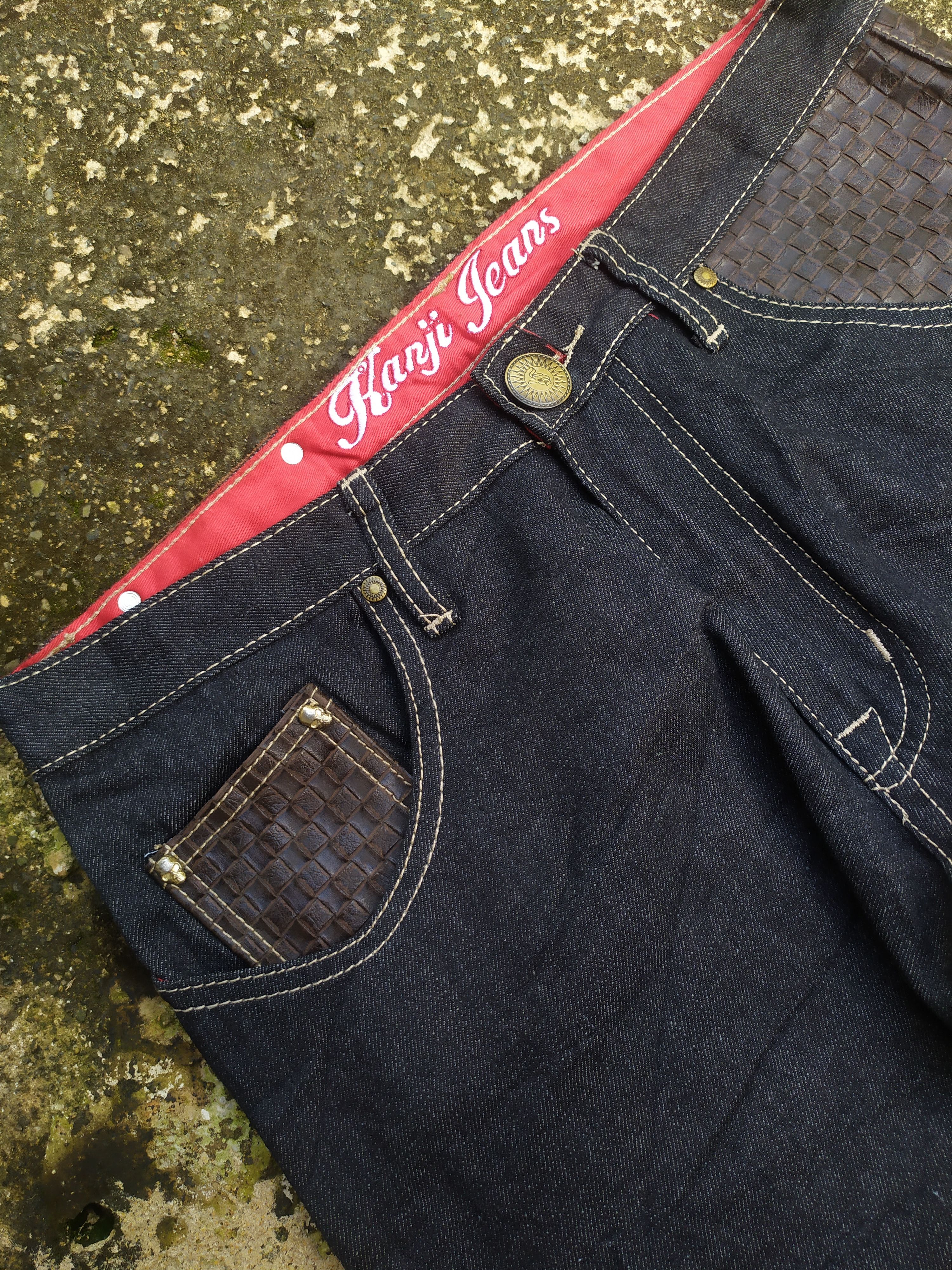 JNCO Kanji Jeans Baggy Leather Pocket Design Size US 34 / EU 50 - 4 Thumbnail