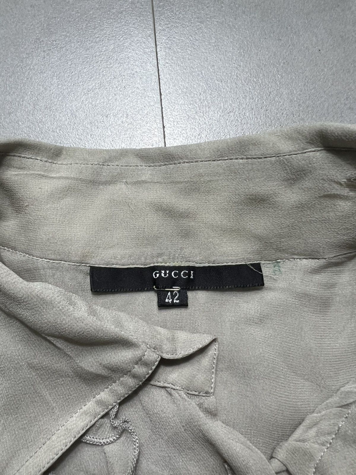 Gucci × Tom Ford Gucci - Tom Ford - S/S '99 Rufflled Sheer Daisy Fuentes Size M / US 6-8 / IT 42-44 - 8 Thumbnail