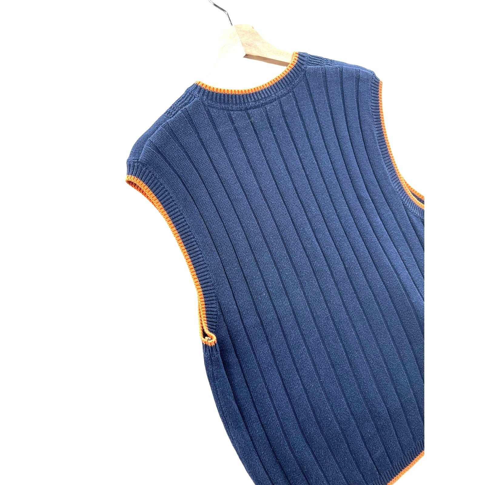 Fubu × Vintage Vintage 1990's Fubu Sports Two-Tone Cable Knit Sweater Vest Size US XL / EU 56 / 4 - 6 Thumbnail