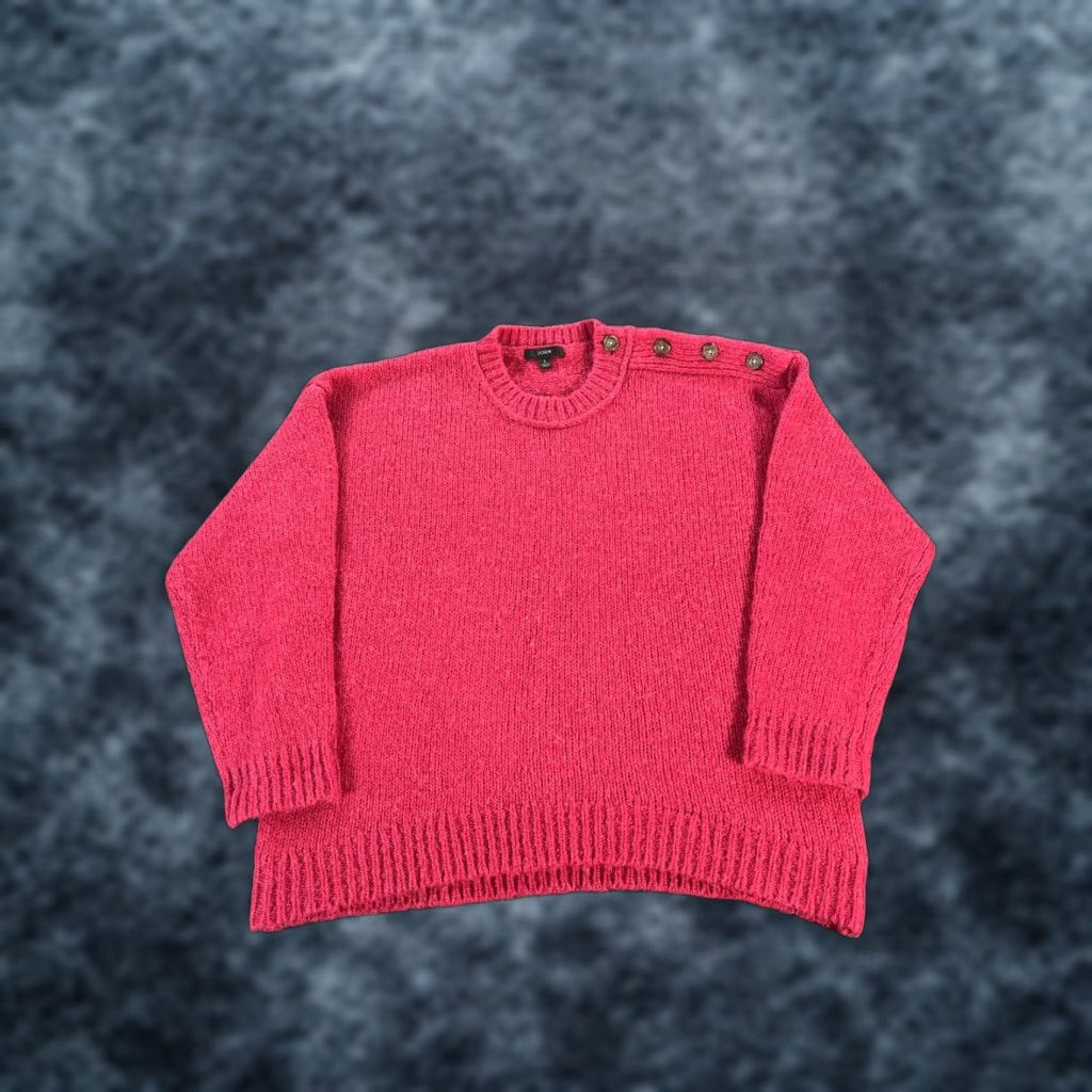 J.Crew J.CREW Knit Sweater Womens L Alpaca Pink Cable-Knit Crew Neck Pullover Long Sleeve Size L / US 10 / IT 46 - 1 Thumbnail