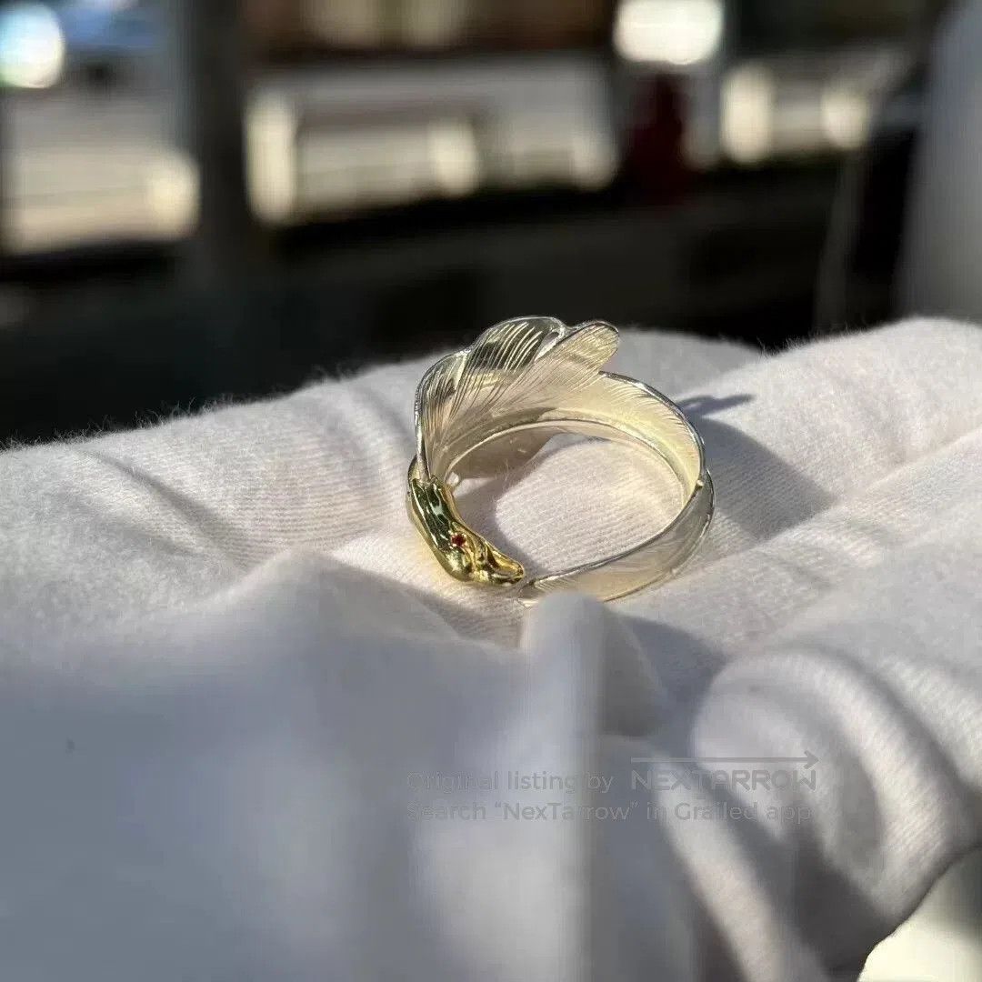 Larry Smith snake design gold ring with ruby eyes. Size ONE SIZE - 2 Thumbnail