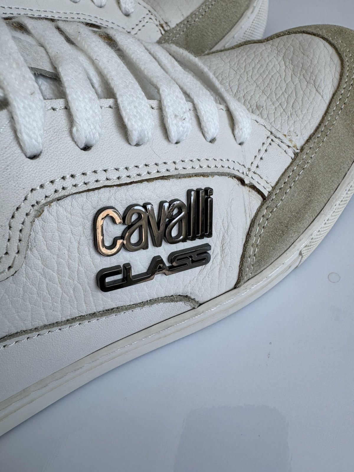Cavalli Class Cavalli Class Leather Sneakers White Suede Low Top Size US 9 / EU 42 - 10 Thumbnail