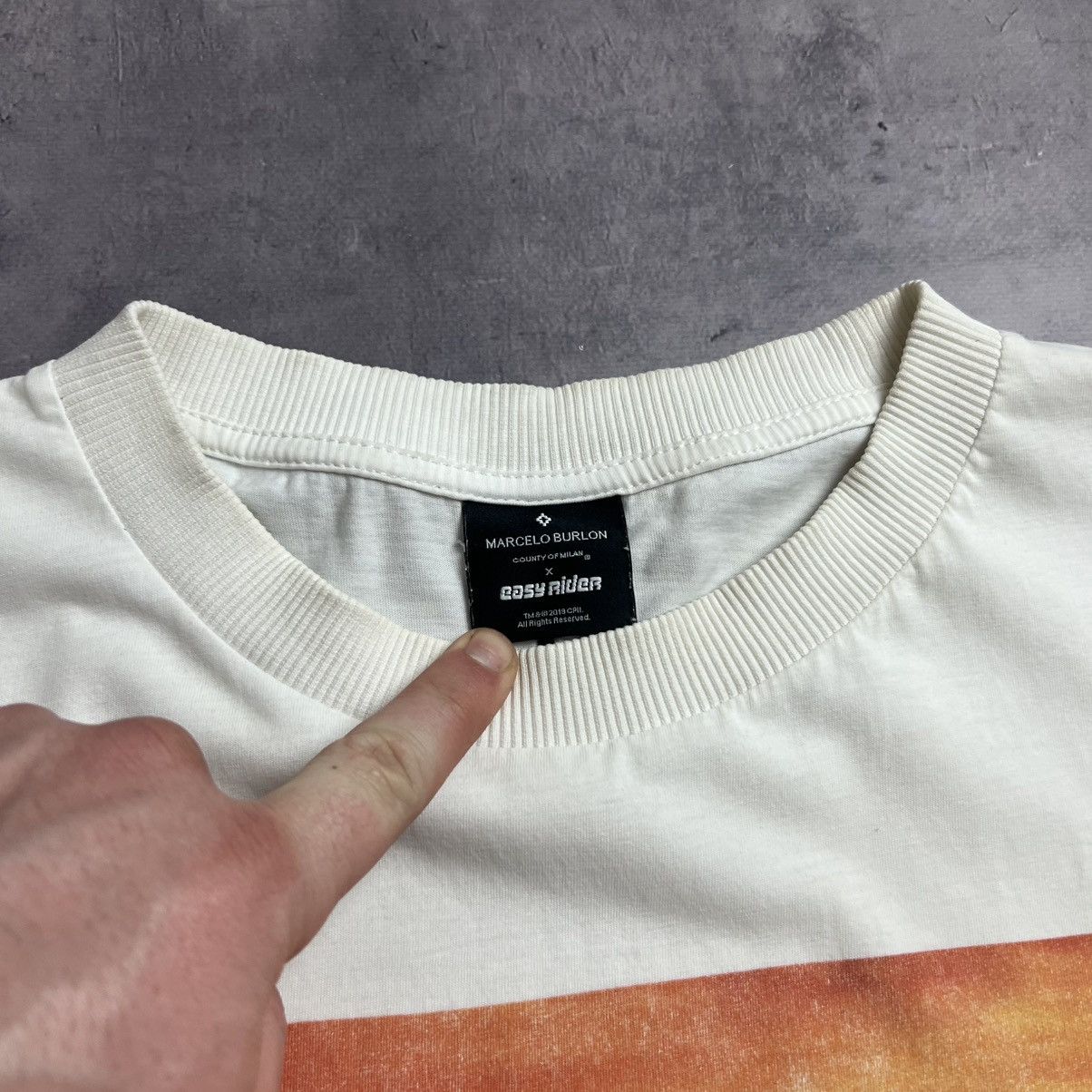 Marcelo Burlon Rare! Marcelo Burlon x Easy Rider Big Logo Tee Luxury Size US L / EU 52-54 / 3 - 14 Thumbnail