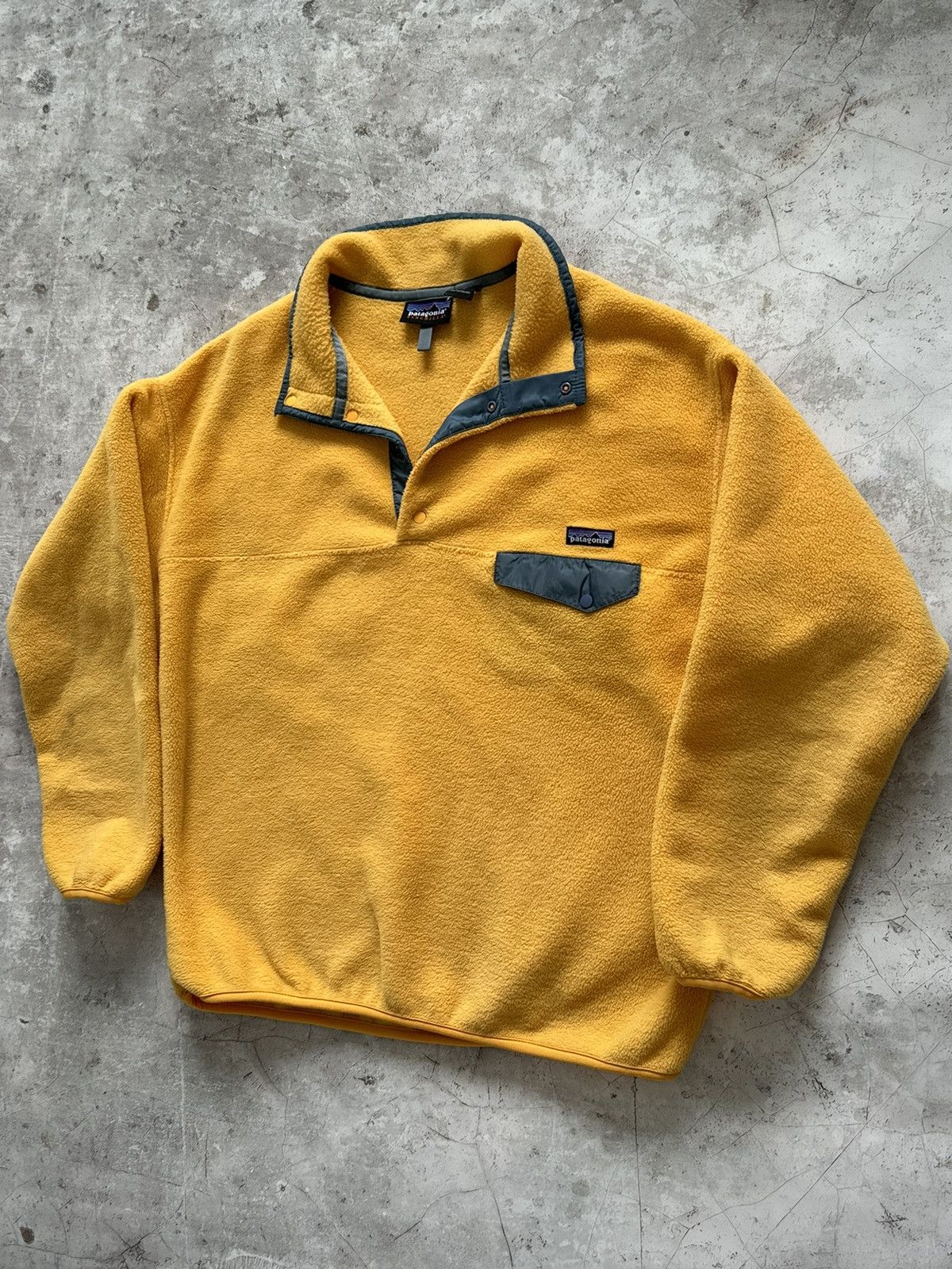 image of Patagonia Synchilla Yellow Fleece Jacket, Men's (Size XL)