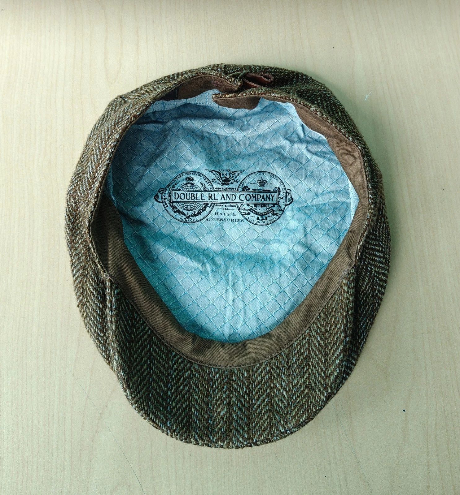 RRL Ralph Lauren DOUBLE RL Linen-Blend Herringbone Driver's Cap T/1911 Size ONE SIZE - 7 Thumbnail