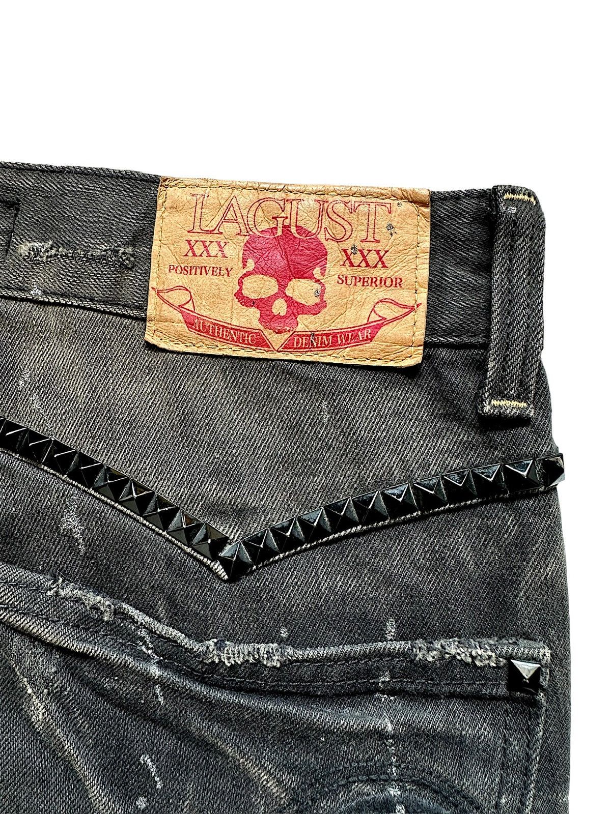 Yasuyuki Ishii 00’s LAGUST dusty studded gothic denim jeans Size US 30 / EU 46 - 8 Thumbnail