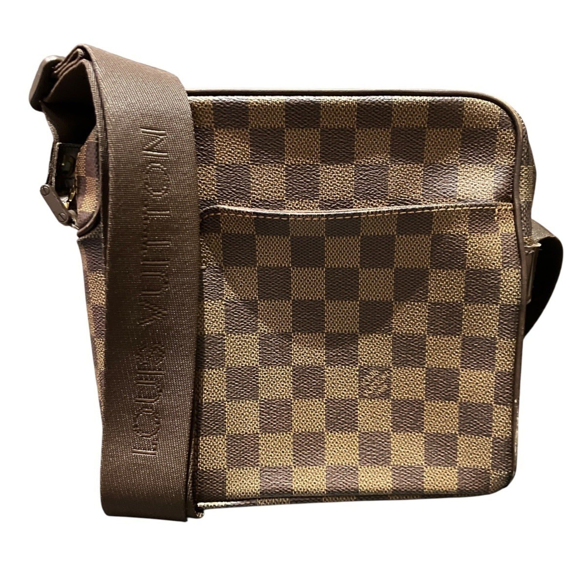 Louis Vuitton Louis Vuitton Olaf PM Shoulder Bag, Damier Ebene, Toile Leather, N41442 Size ONE SIZE - 1 Thumbnail