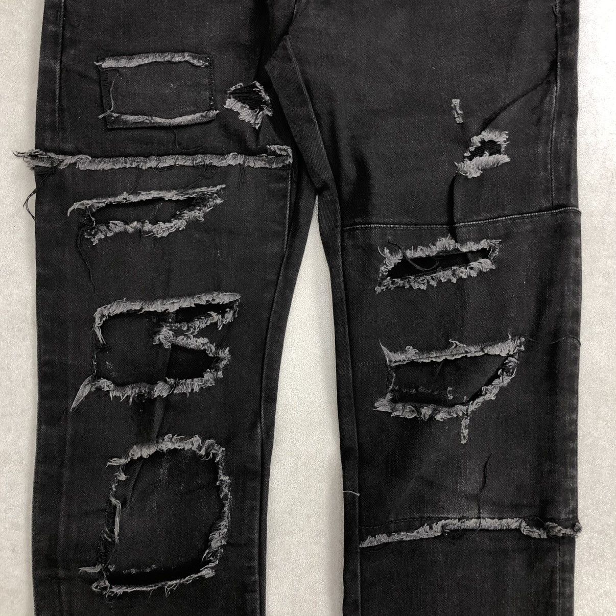 Dsquared2 × If Six Was Nine 🇮🇹Dsquared2 Distressed Button Fly Crazy Black Wash Jeans Y2K Size US 32 / EU 48 - 3 Thumbnail