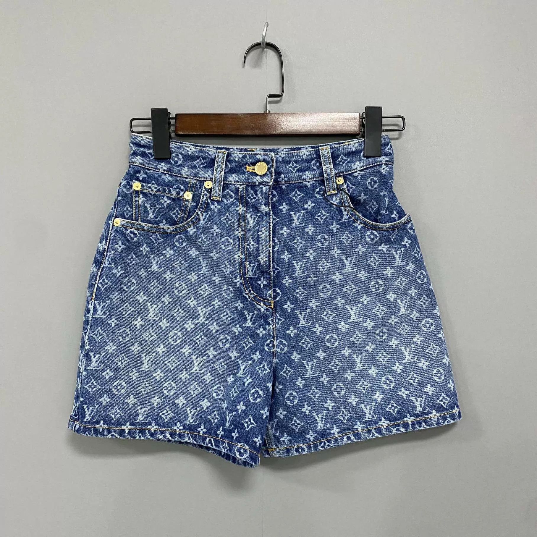Louis Vuitton LV 25SS Monogram Print Denim Shorts Size 25" / US 0 / IT 36 - 1 Thumbnail