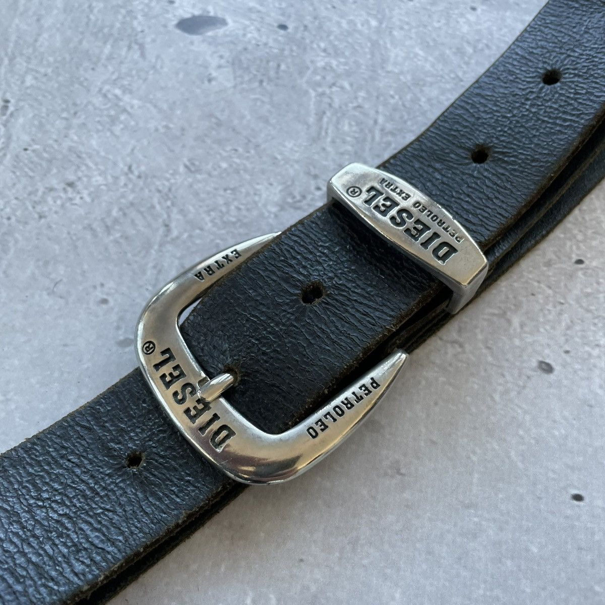 Diesel Vintage Diesel Leather Belt big logo avantgarde Size ONE SIZE - 4 Thumbnail
