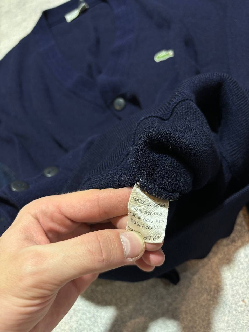 Lacoste × Vintage Vintage Lacoste Wool Cardigan Knit Sweater Preppy Logo 🐊 Size US L / EU 52-54 / 3 - 7 Thumbnail