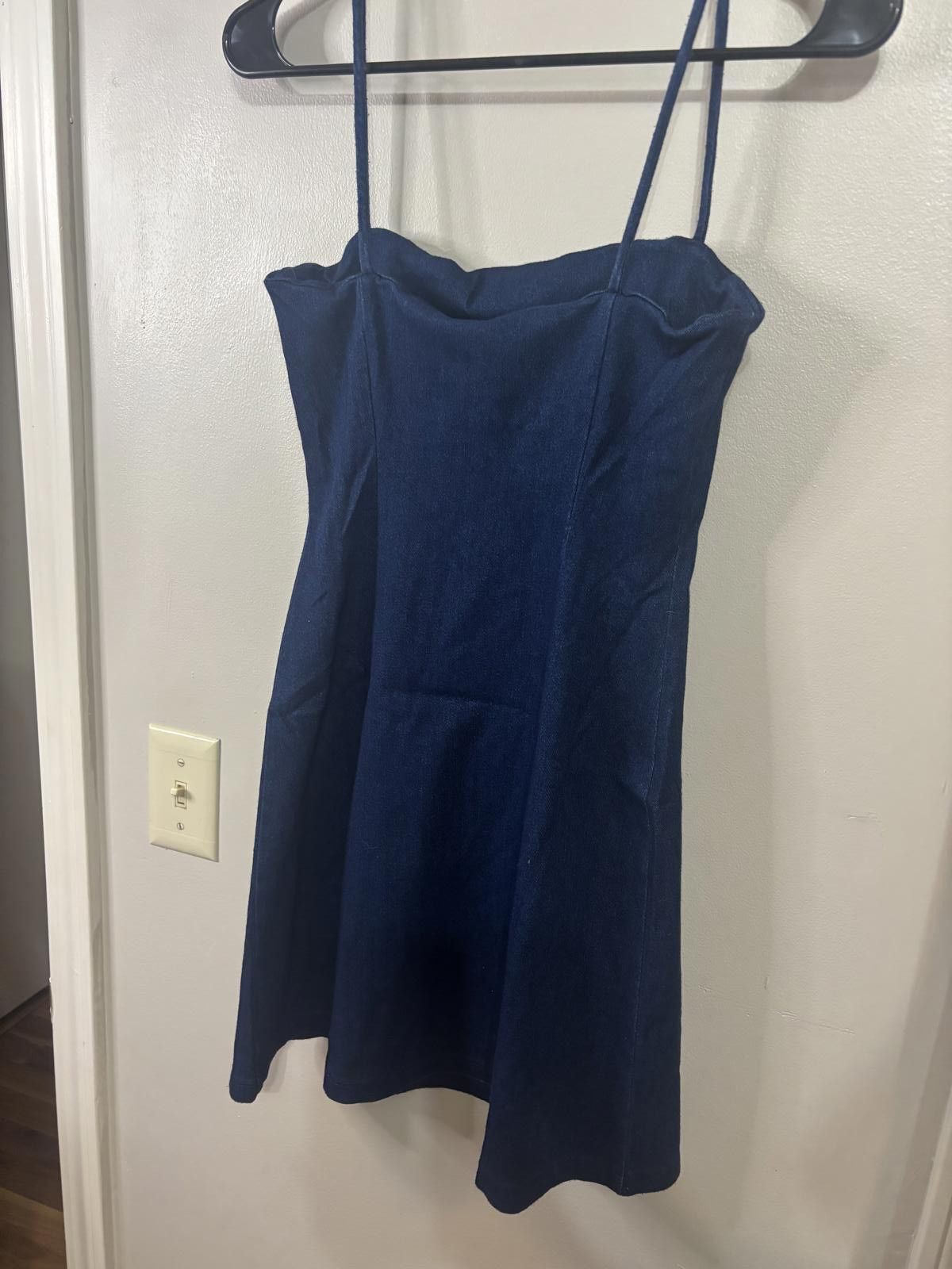 Designer Stylish Susana Monaco Dark Denim Slip Dress XS Size XS / US 0-2 / IT 36-38 - 2 Thumbnail