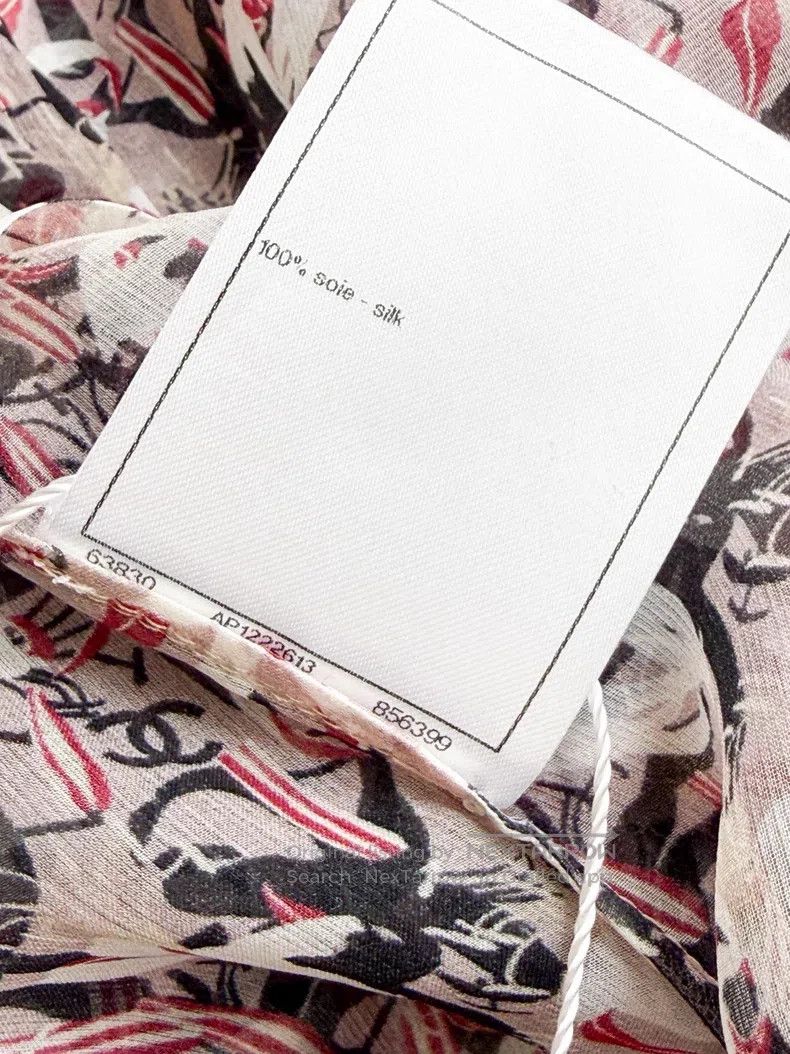 Chanel Chanel Lily pink full-print double C-print silk long-sleev Size XS / US 0-2 / IT 36-38 - 7 Thumbnail