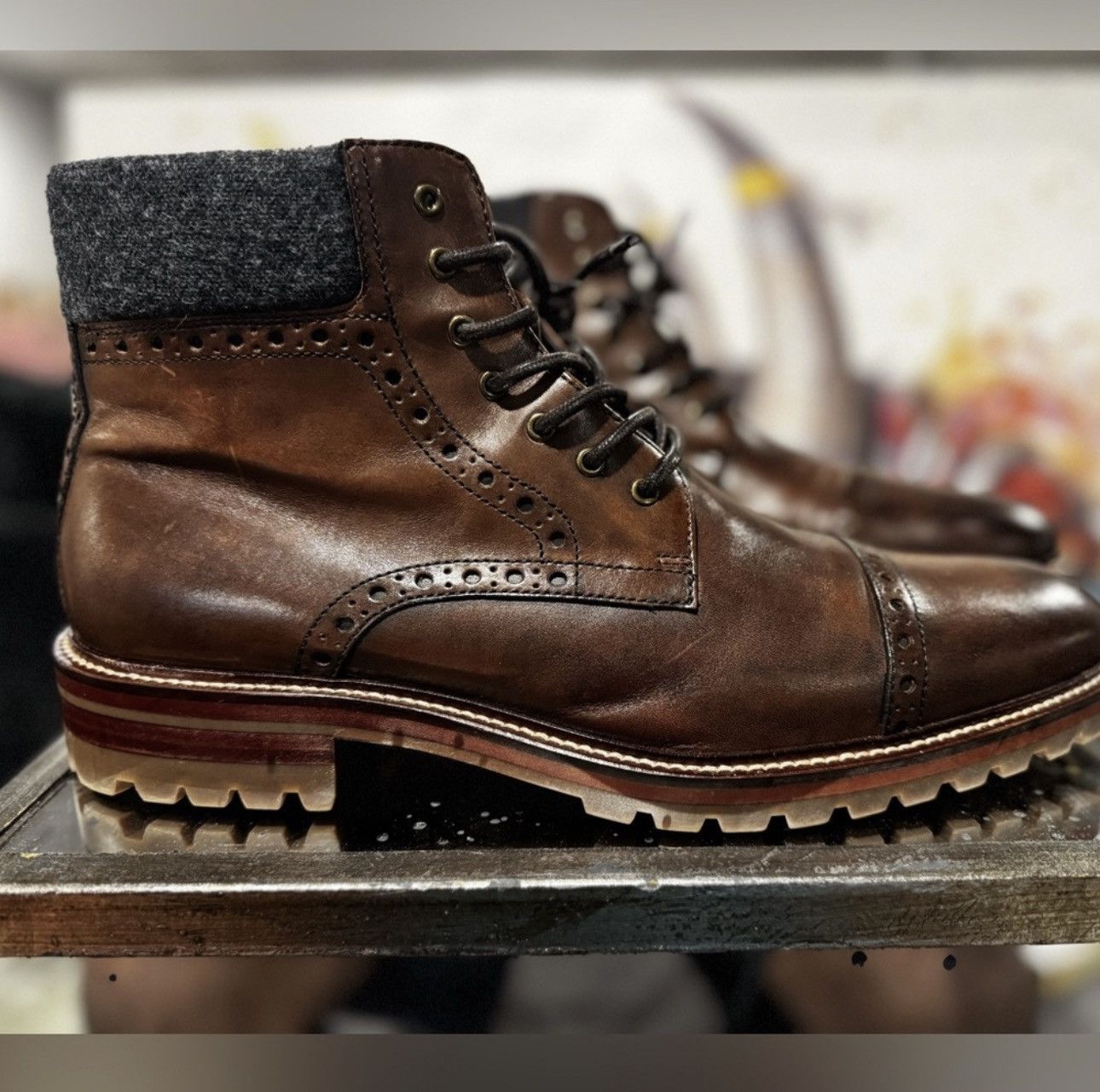 Johnston & Murphy Johnston & Murphy Dark Brown Charcoal Cap Toe Boots Size US 11 / EU 44 - 4 Thumbnail
