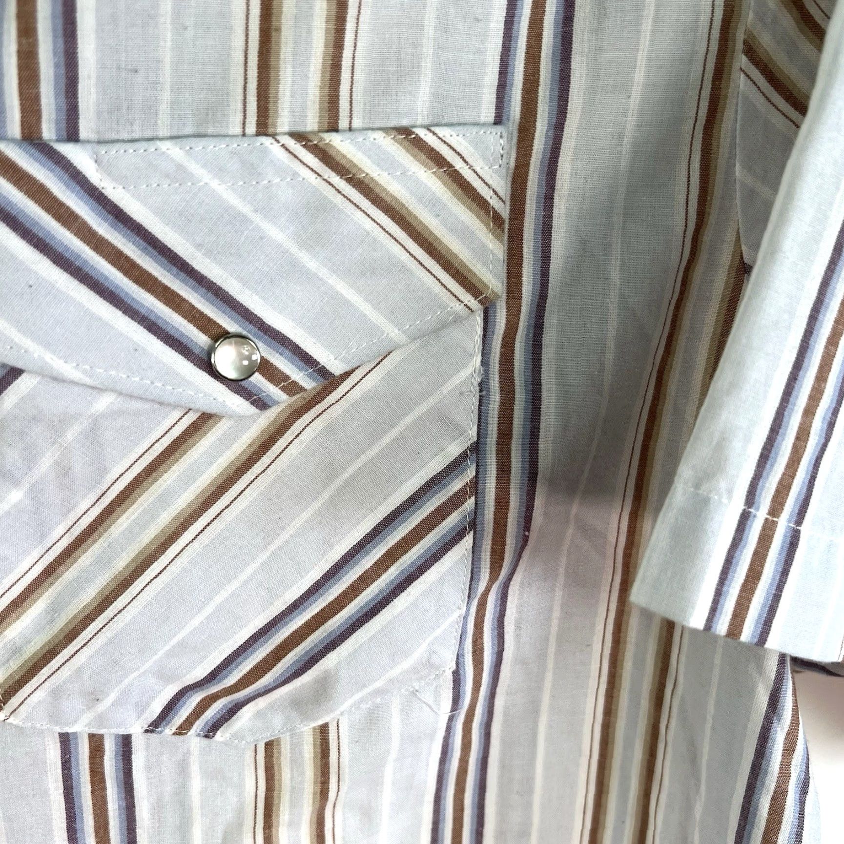 Wrangler VTG Wrangler Western Pearlsnap Striped Shirt Mens Size 2XT Size US XXL / EU 58 / 5 - 3 Thumbnail