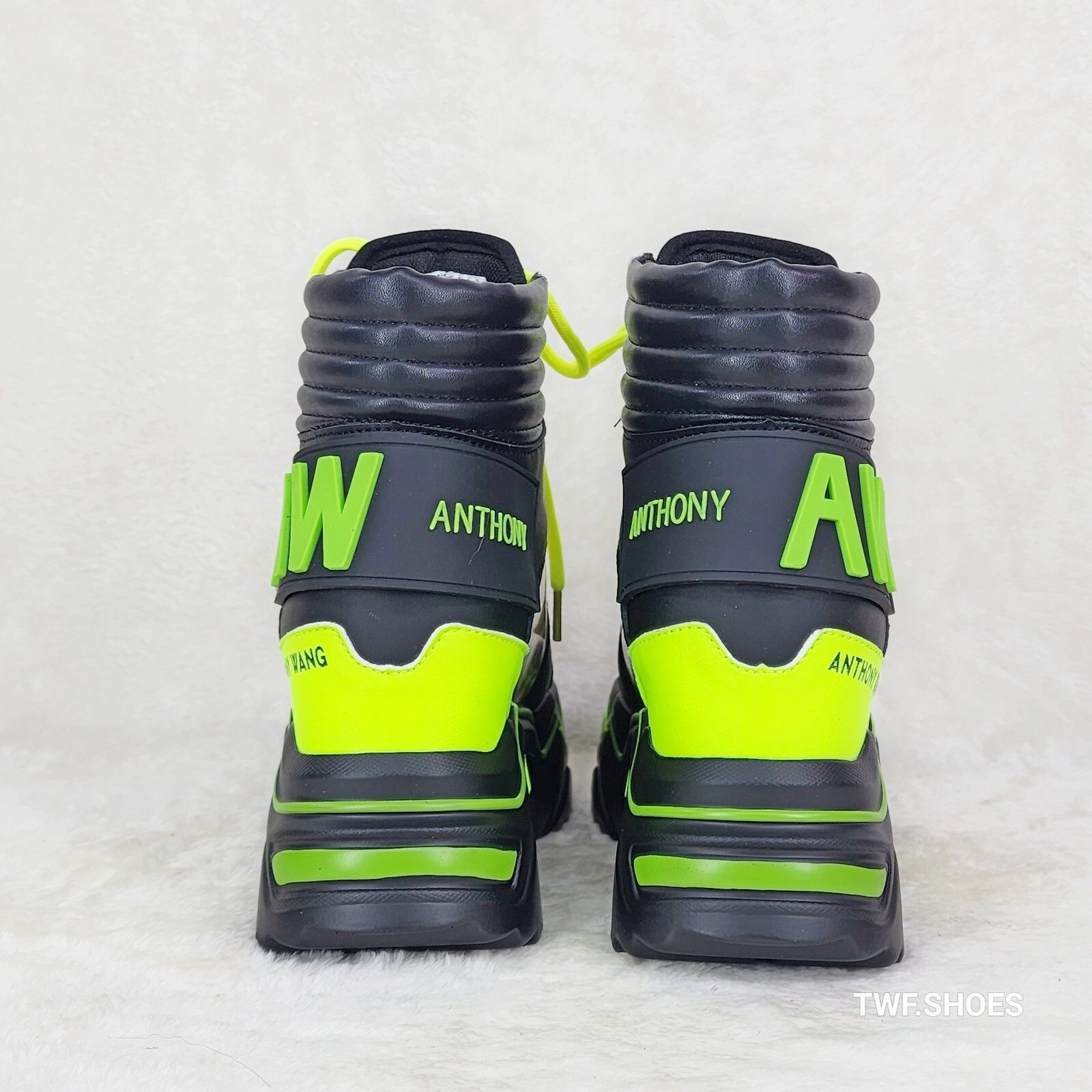 Other Wang Damson Lime Leopard Platform Hi-Top Sneaker Boots Hidde Size US 8 / IT 38 - 5 Thumbnail