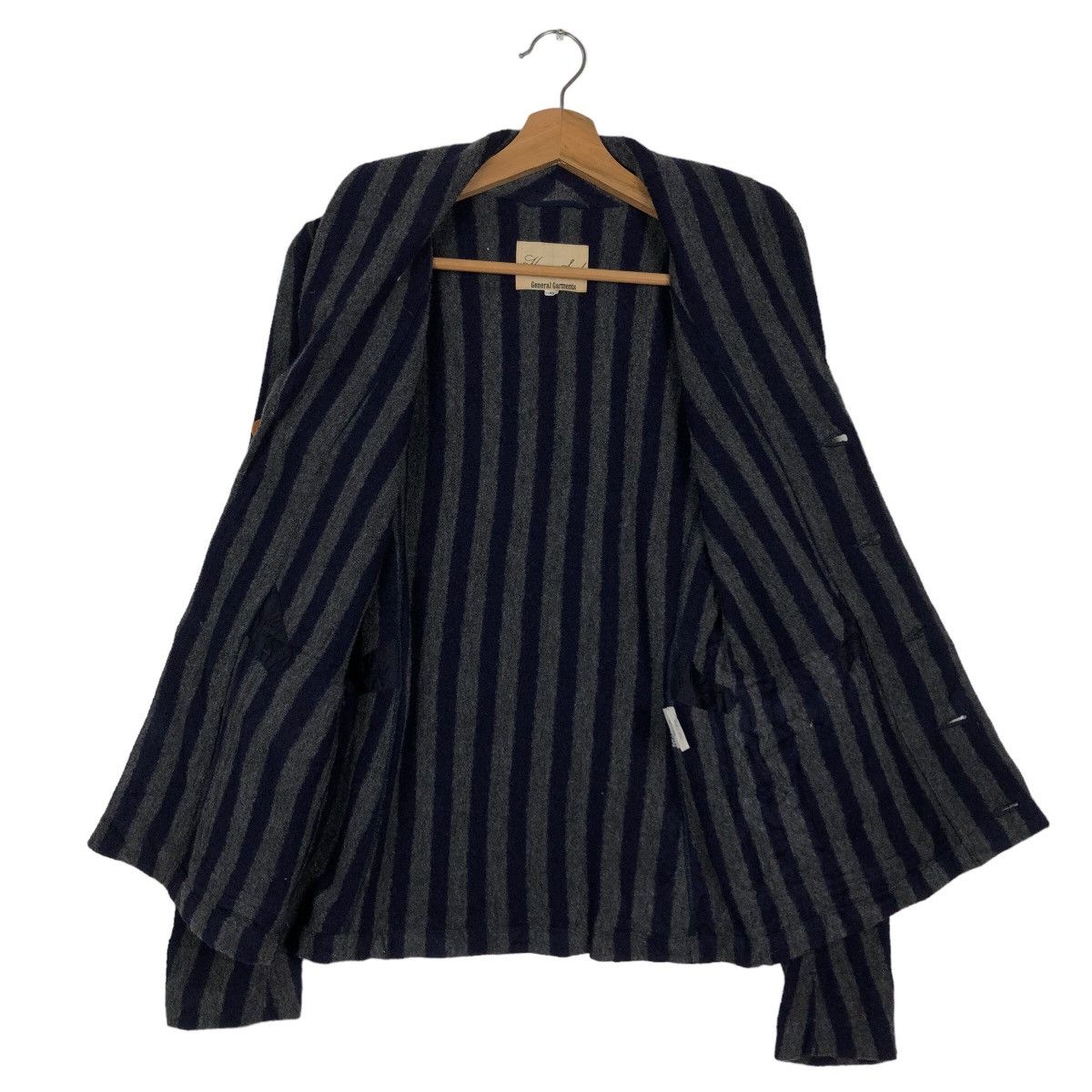 Issey Miyake 🔥Vintage Striped Wool Jacket General Garments Issey Miyake Size M / US 6-8 / IT 42-44 - 10 Thumbnail