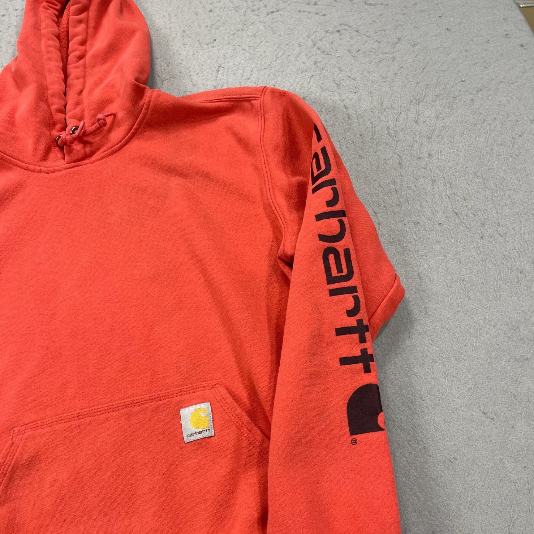 Carhartt Carhartt Hoodie Mens Small Orange Pink Loose Midweight Sweatshirt Workwear K288 Size US S / EU 44-46 / 1 - 3 Thumbnail