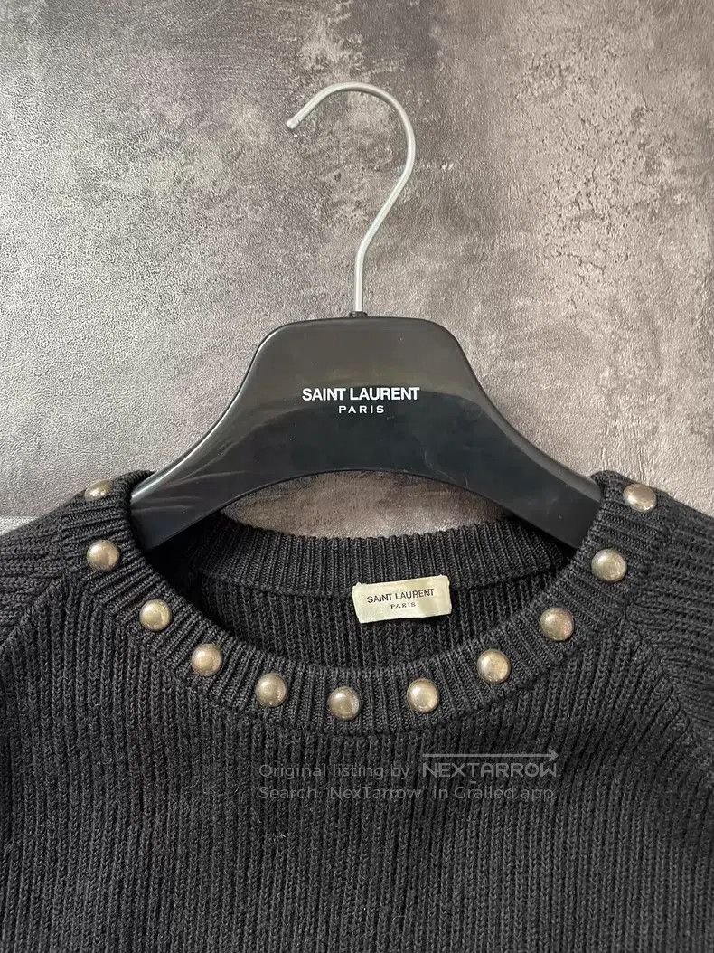 Saint Laurent Paris Saint Laurent Paris Studded Round Neck Knit Sweater Size US XL / EU 56 / 4 - 3 Thumbnail