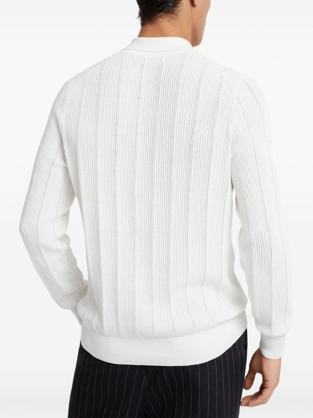 Brunello Cucinelli o1la1rc1a0425 Polo Sweater in White Size US XL / EU 56 / 4 - 4 Thumbnail