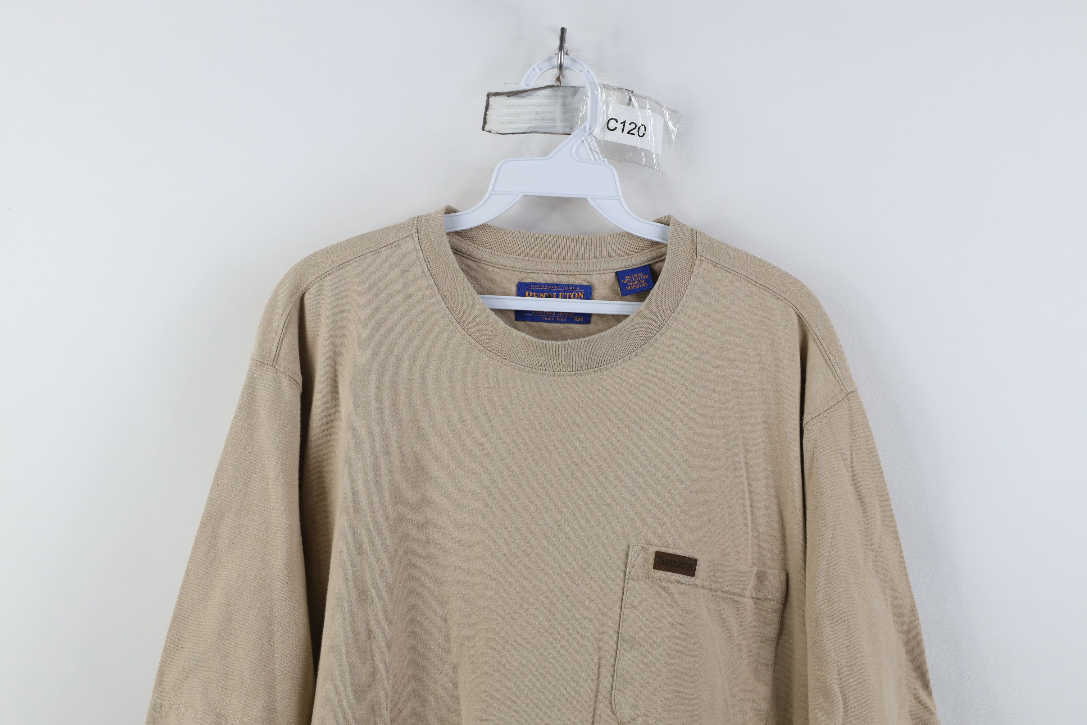 Pendleton Vintage Pendleton Spell Heavyweight Pocket T-Shirt Khaki Tan Size US XL / EU 56 / 4 - 2 Thumbnail