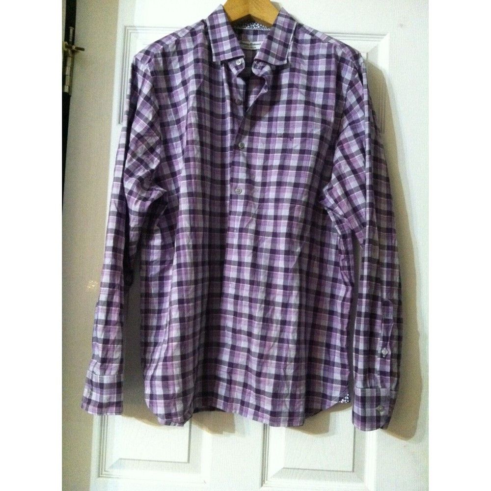 Tommy Bahama TOMMY BAHAMA MENS PURPLE 100%PIMA COTTON CASUAL SHIRT L Size US L / EU 52-54 / 3 - 4 Thumbnail