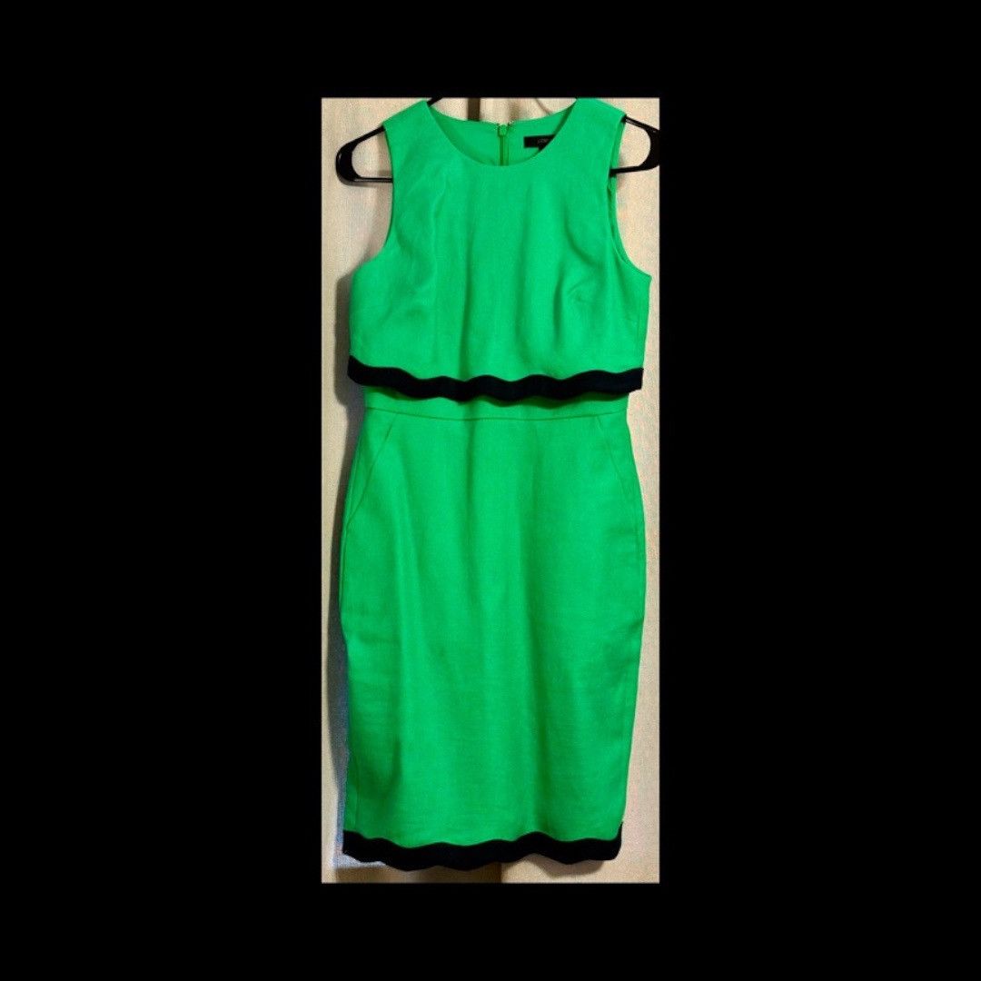 j crew emerald green dress J. Crew Green Silk Cocktail Dress Size 6 – alineconsignment main image 1