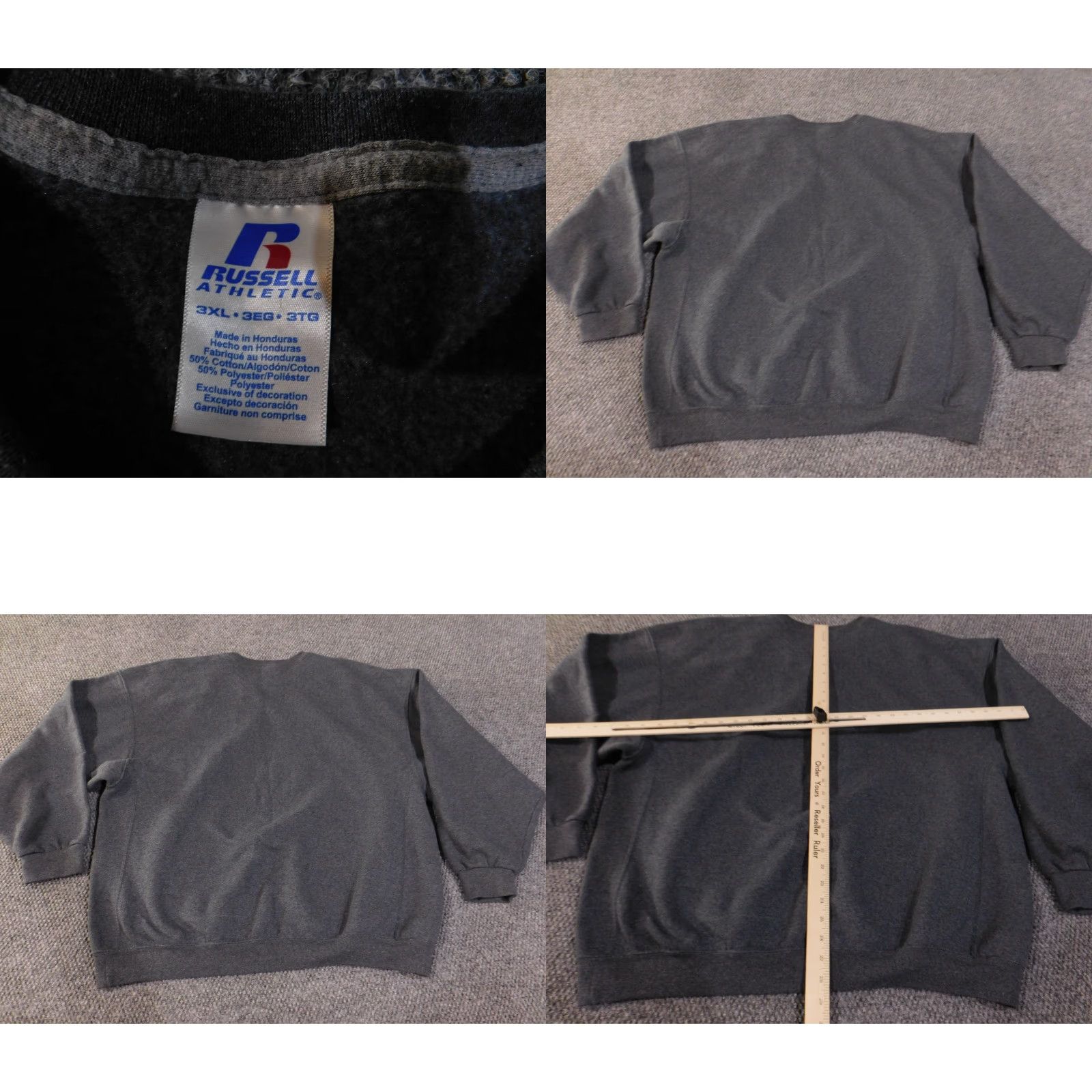 Russell Athletic VINTAGE Russell Sweatshirt Mens 3XL Gray Knit Pullover Zipper Logo Crew Neck Basketball Graphic Size US XXL / EU 58 / 5 - 8 Thumbnail