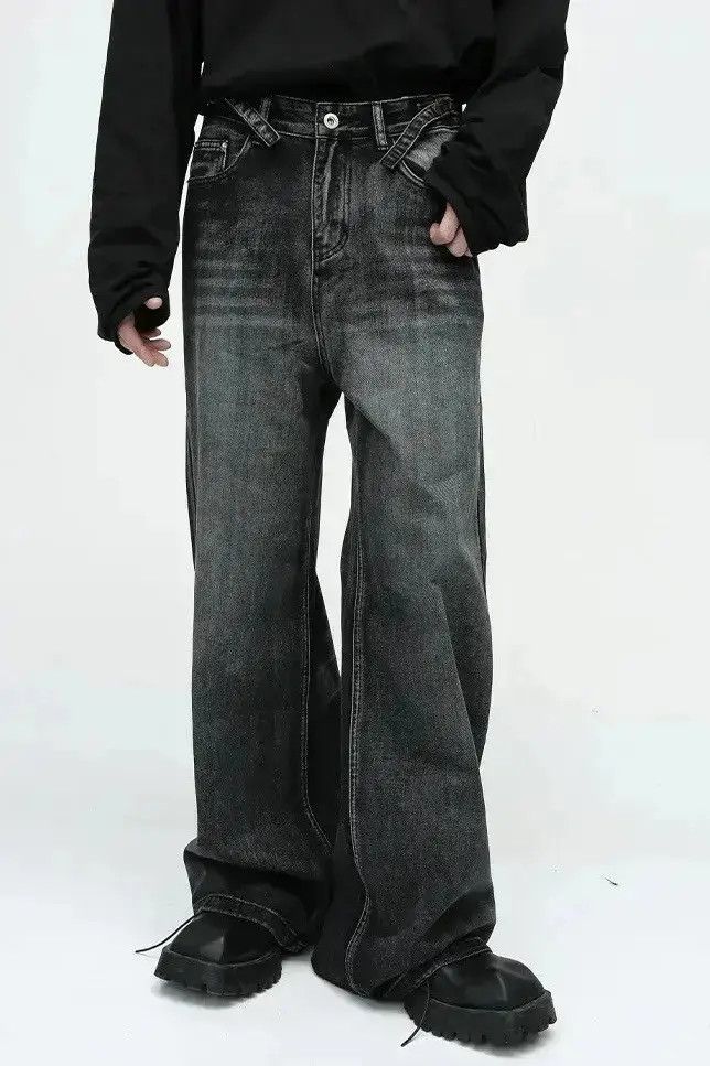 Japanese Brand Streetwear Straight Tube Wide Leg y2k Jeans Pants Size US 32 / EU 48 - 1 Thumbnail