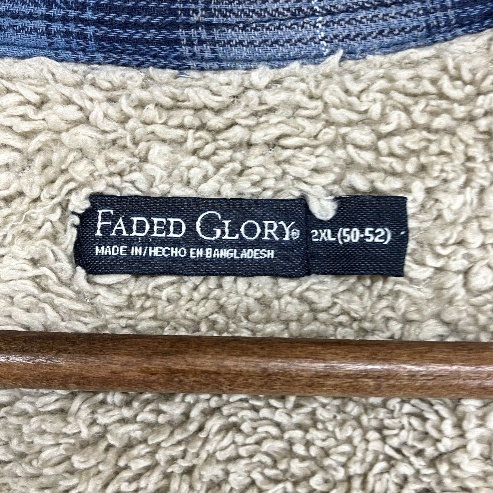 Faded Glory VINTAGE 90s Skater Shacket Plaid Flannel Sherpa Lined 2XL Men’s Blue Overcoat Workwear Shirt Jacket Grunge/Plaid 90s Mens Size US XXL / EU 58 / 5 - 4 Thumbnail