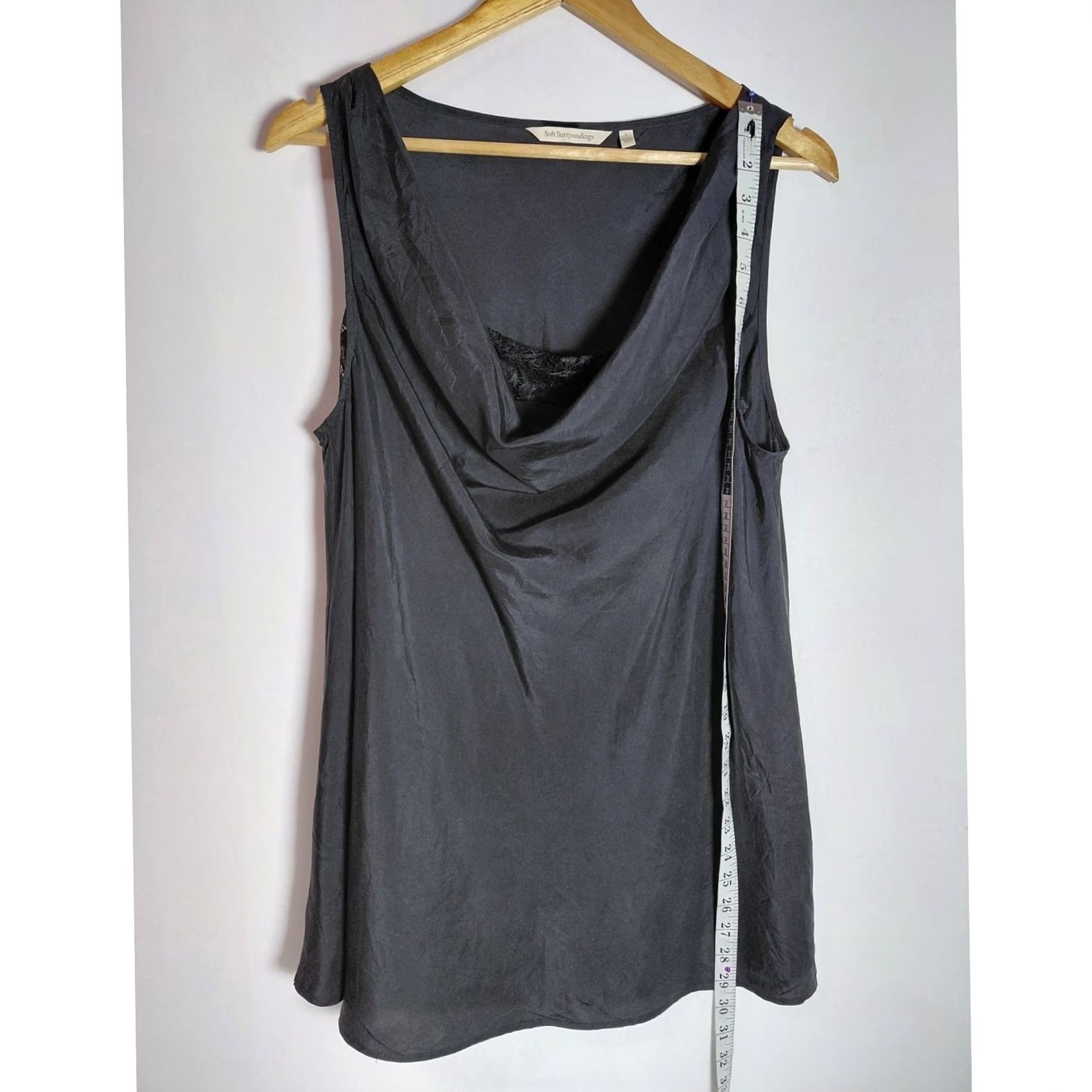 Soft Surroundings Soft Surroundings Top Womens L Gray Sleeveless Solid Rayon Blend Women Size Size L / US 10 / IT 46 - 8 Thumbnail