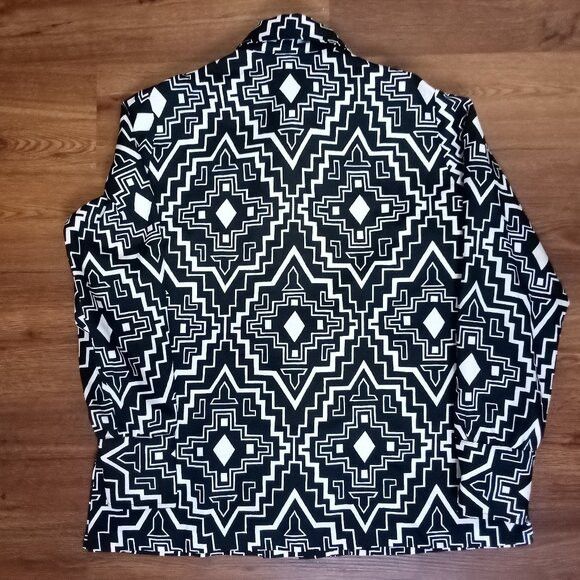 Other Vintage Jackfin Southwest Aztec Cross Polyester Disco Shirt Size XL / US 12-14 / IT 48-50 - 4 Thumbnail