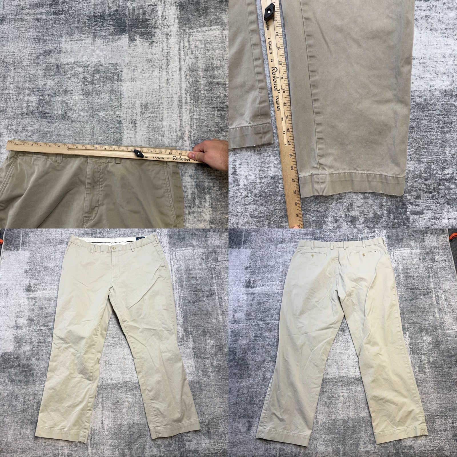 Polo Ralph Lauren Polo Ralph Lauren Pants Mens 37x28 Khaki Classic Straight Chino Twill Cotton Beige Beige Flat Front Slash Pocket 38 Size US M / EU 48-50 / 2 - 8 Thumbnail