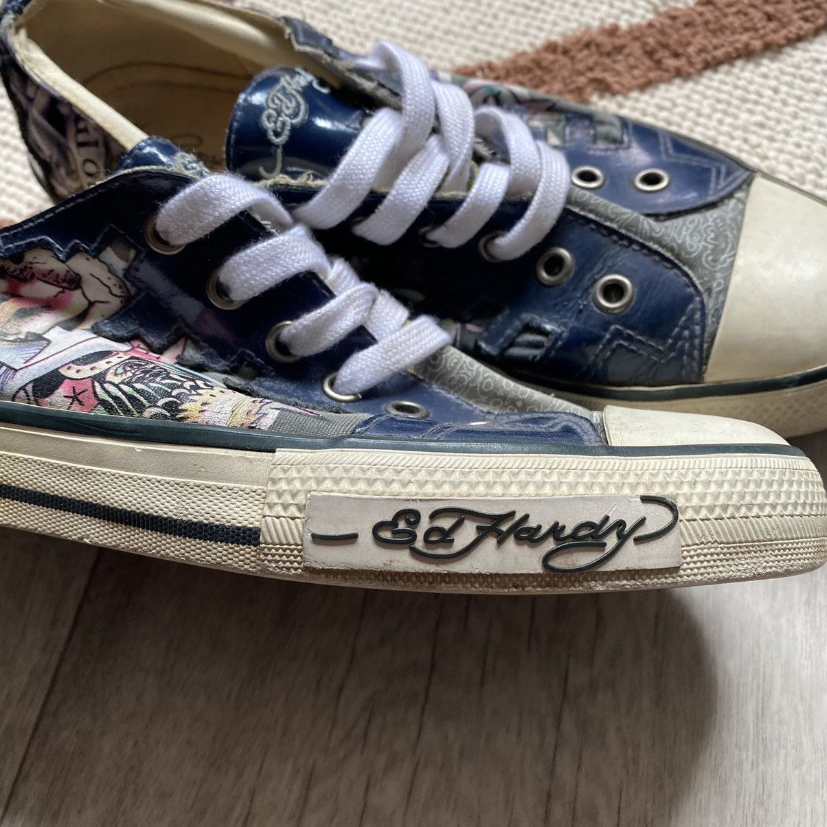 Ed Hardy ED HARDY Y2K SKULLS TATTOO SNEAKERS Size US 7 / EU 40 - 3 Thumbnail