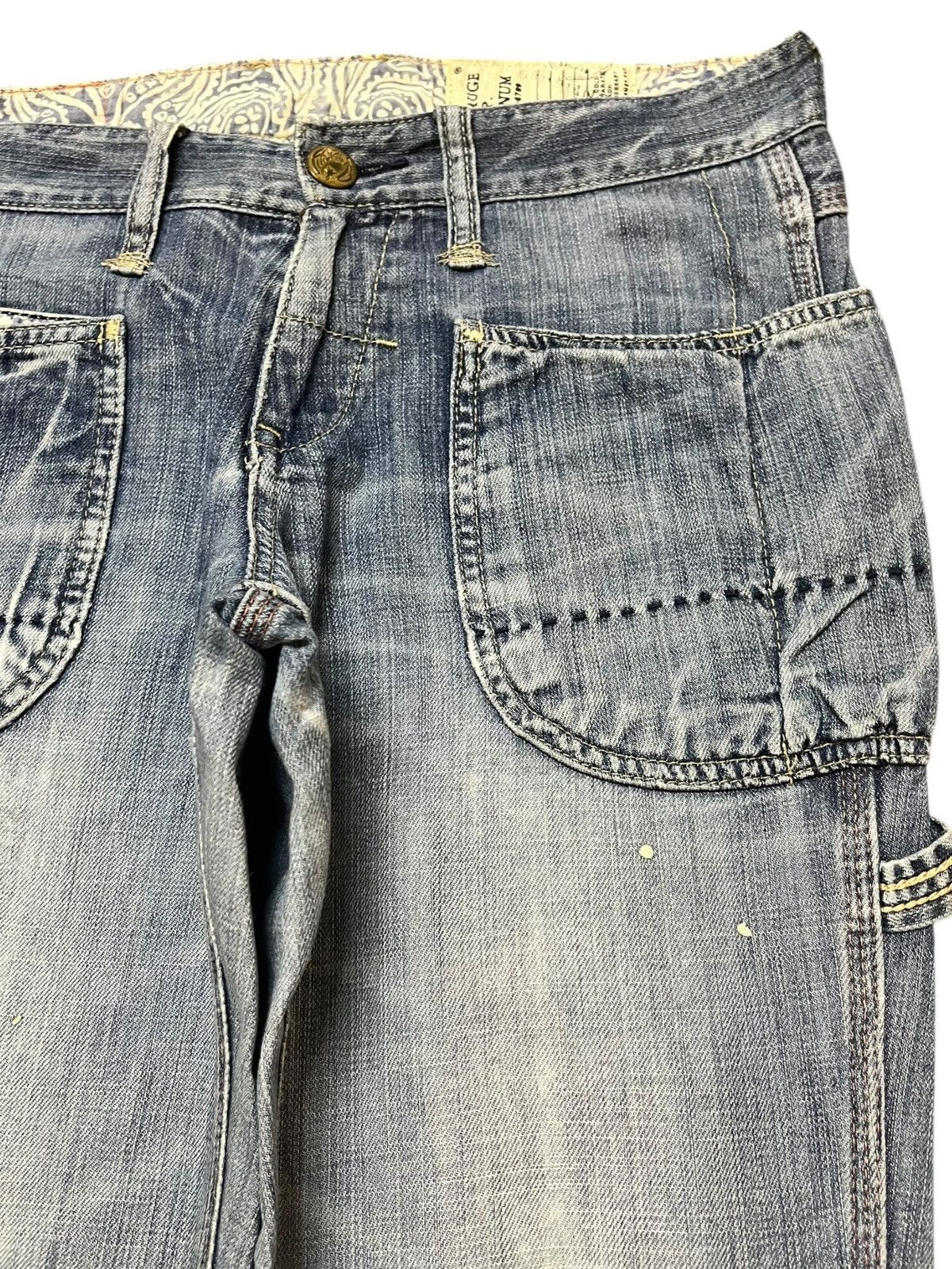 Antigua Vintage Antgauge Cargo Carpenter Distressed Denim Size US 30 / EU 46 - 4 Thumbnail