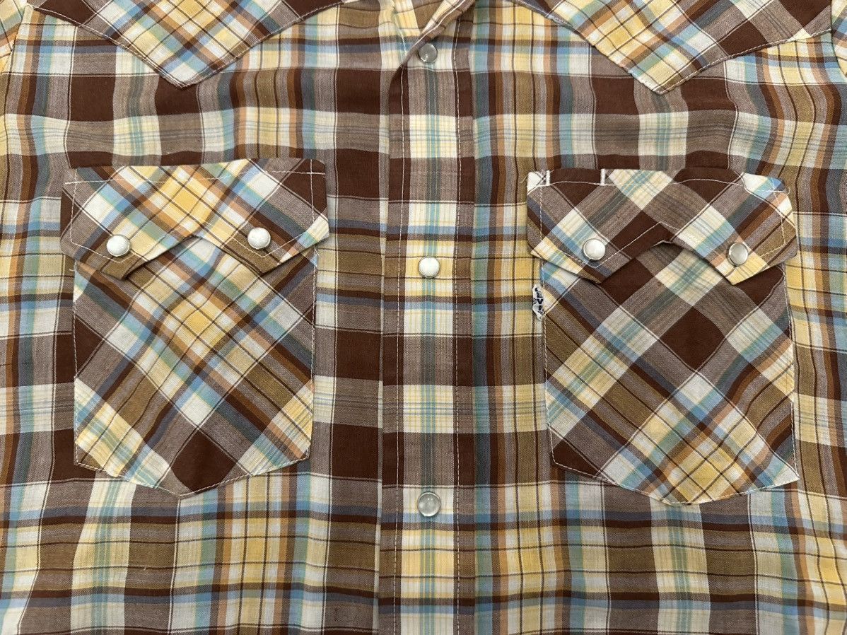 Levi's VTG Levis Pearl Snap Big E Western Plaid Sawtooth Mens Sz M Size US M / EU 48-50 / 2 - 3 Thumbnail