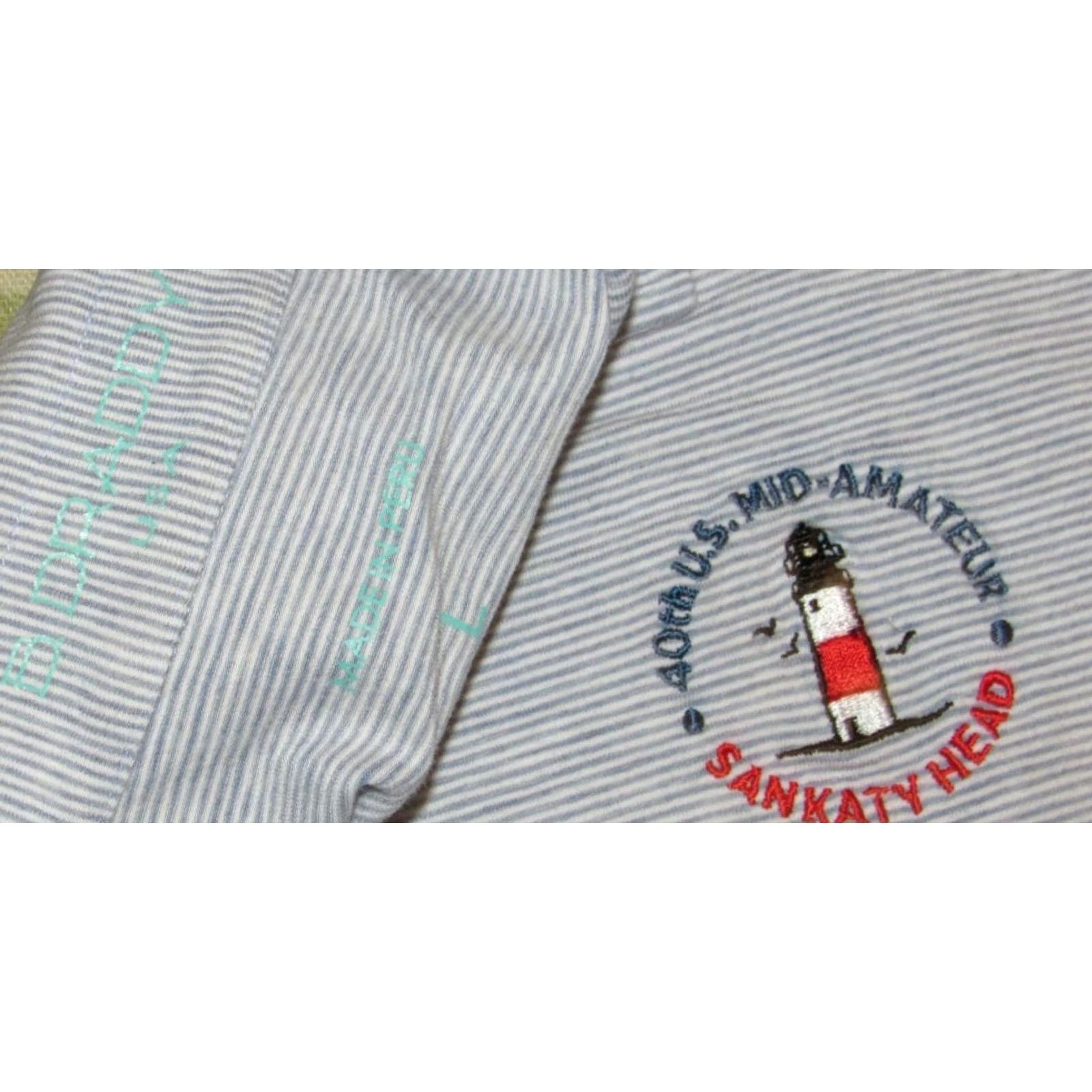 Vintage B Draddy Polo Shirt Large Adult Blue White Short Sleeve Golf Sankity Head Mens Size US L / EU 52-54 / 3 - 3 Thumbnail