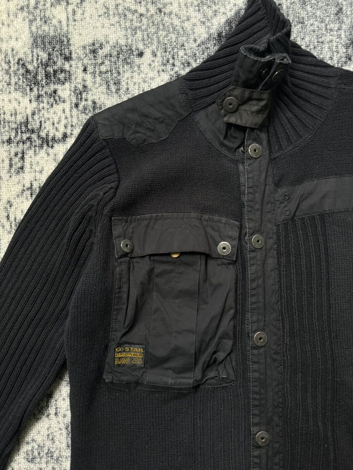 G-Star × Vintage Vintage Gstar Sweater Zip Up Raw Denim Quebec Vest Knit Y2K Size M / US 6-8 / IT 42-44 - 3 Thumbnail