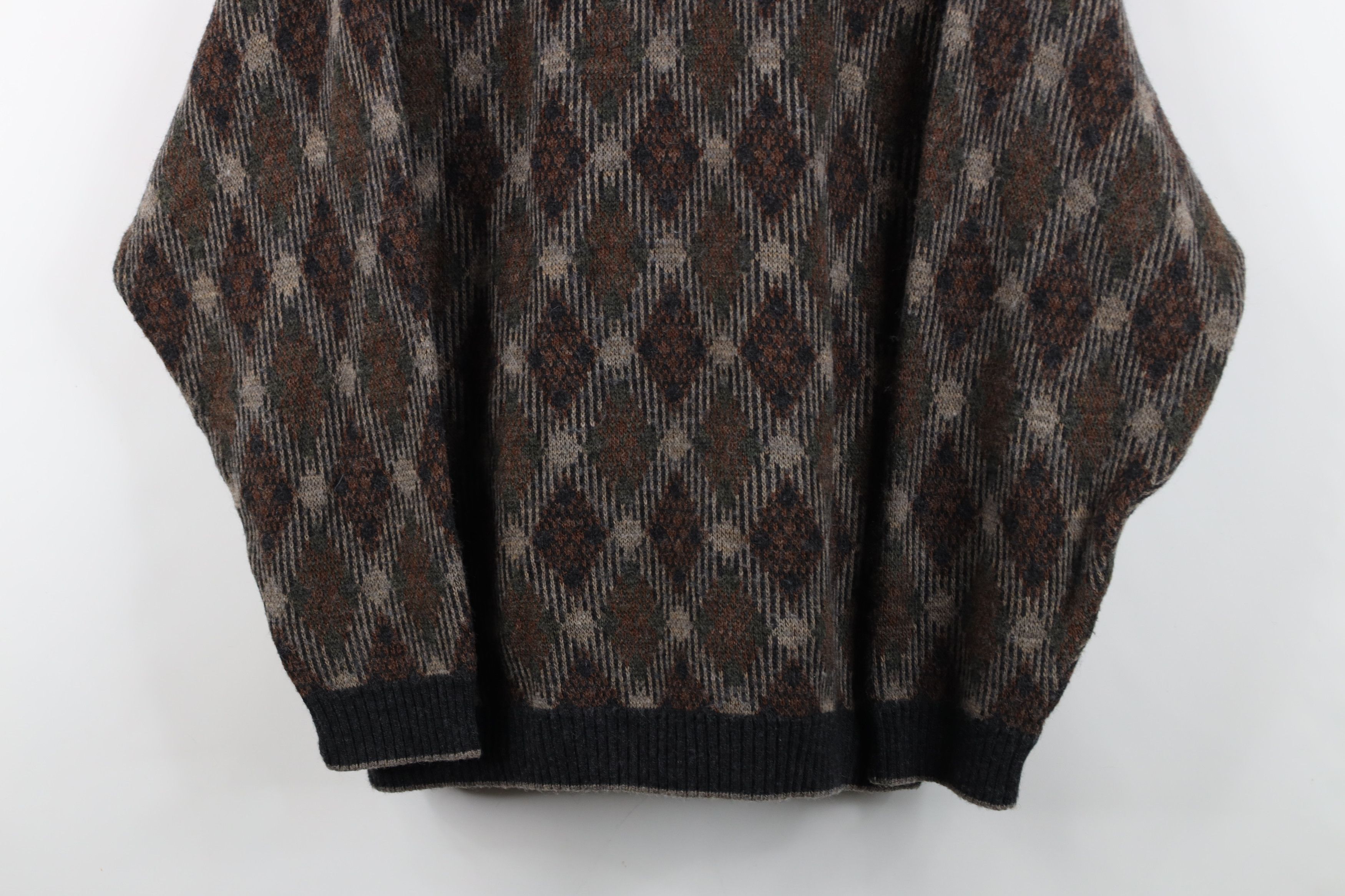 Vintage Vintage 90s Streetwear Blend Argyle Knit Collared Sweater Size US L / EU 52-54 / 3 - 3 Thumbnail